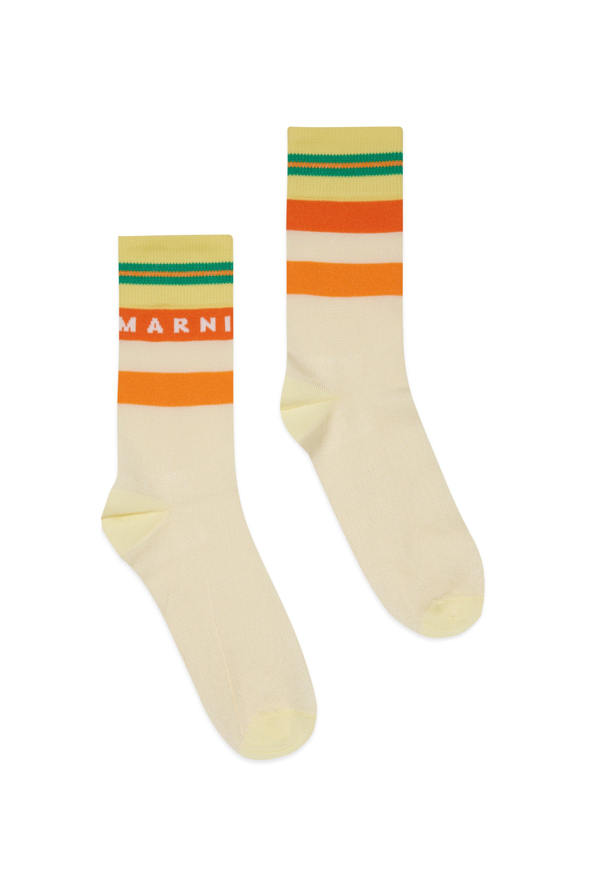 Nylon striped branded socks