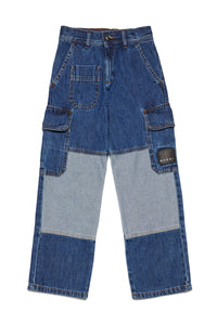Jeans cargo bicolor