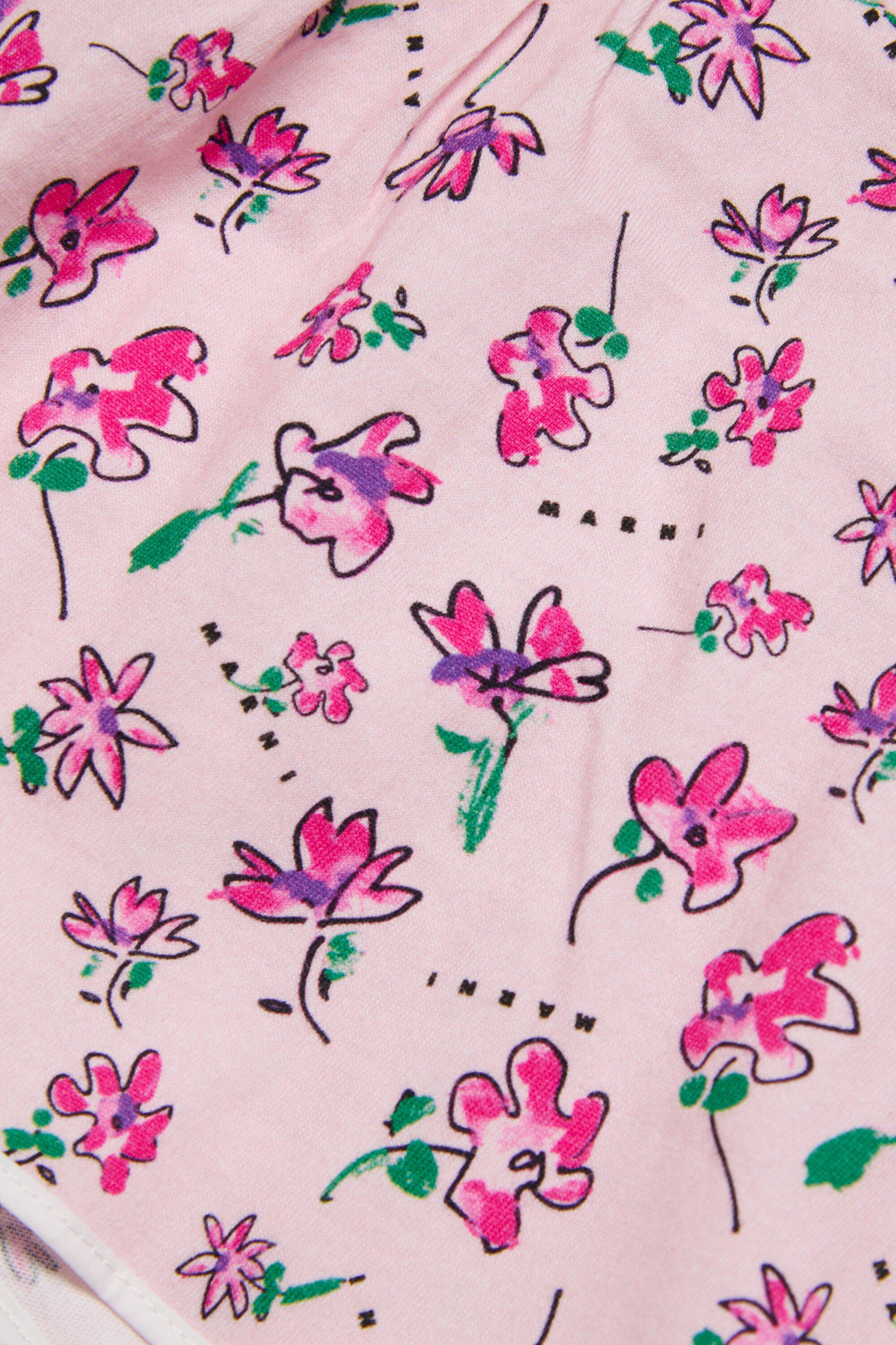 Pink Flowers allover jersey dress