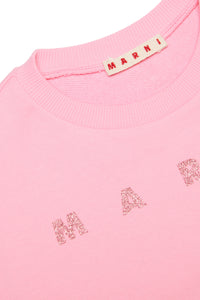 Cropped sweatshirt with glitter logo