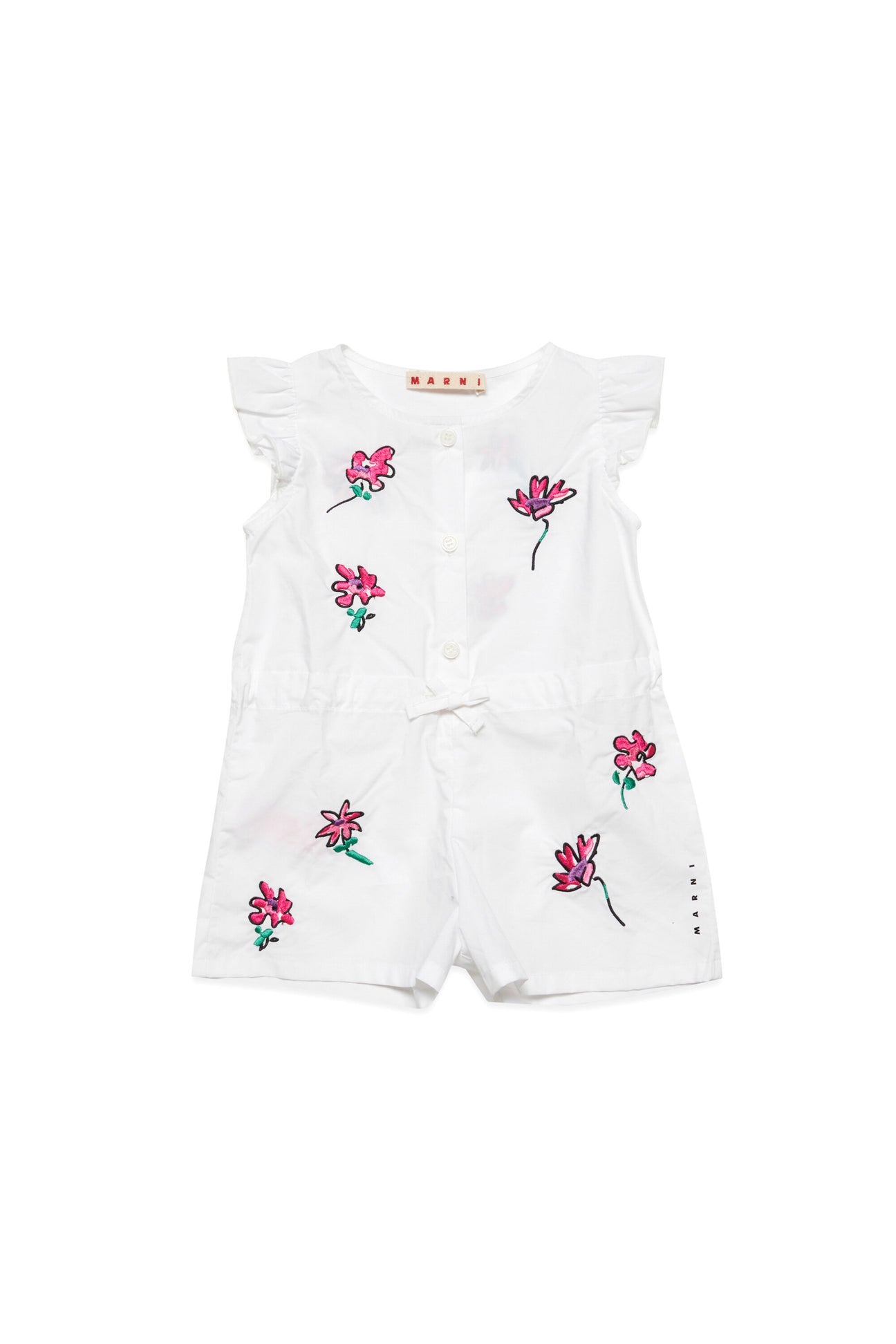 Short jumpsuit with embroidered flowers Short jumpsuit with embroidered flowers