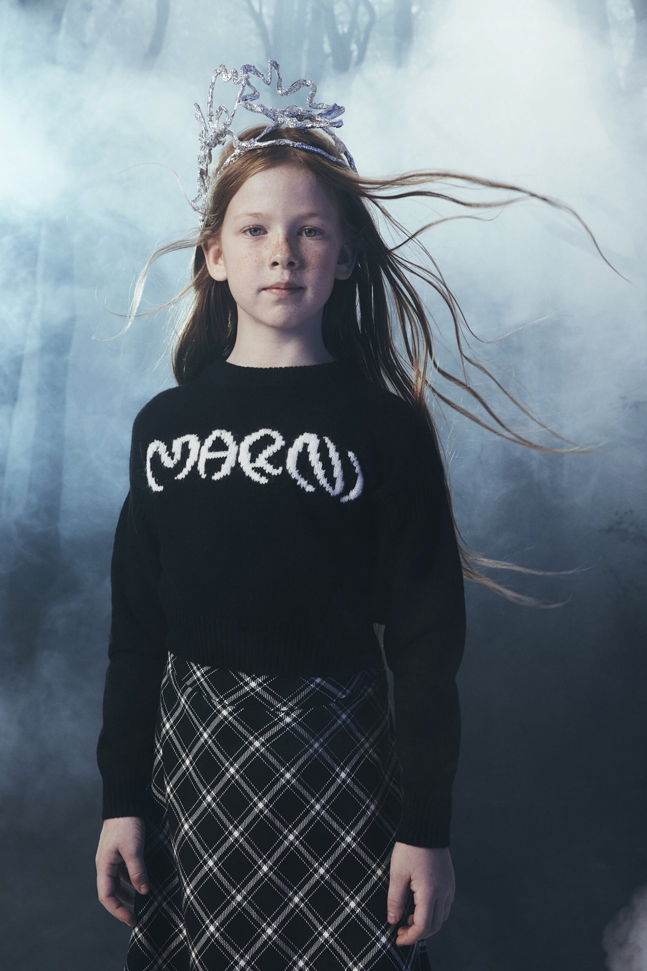 Wool-blend pullover with inlaid logo 