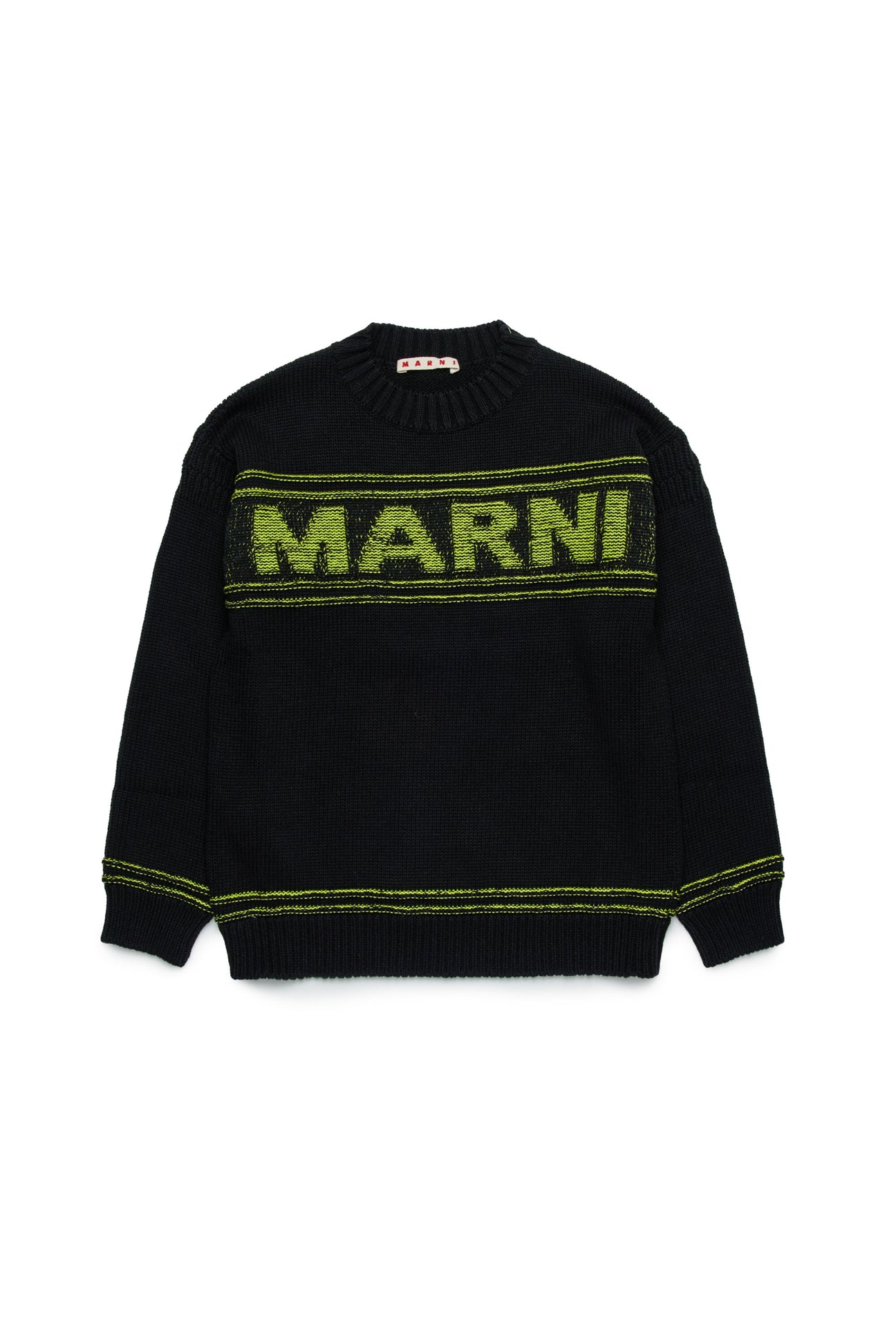 Wool-blend pullover with logo 