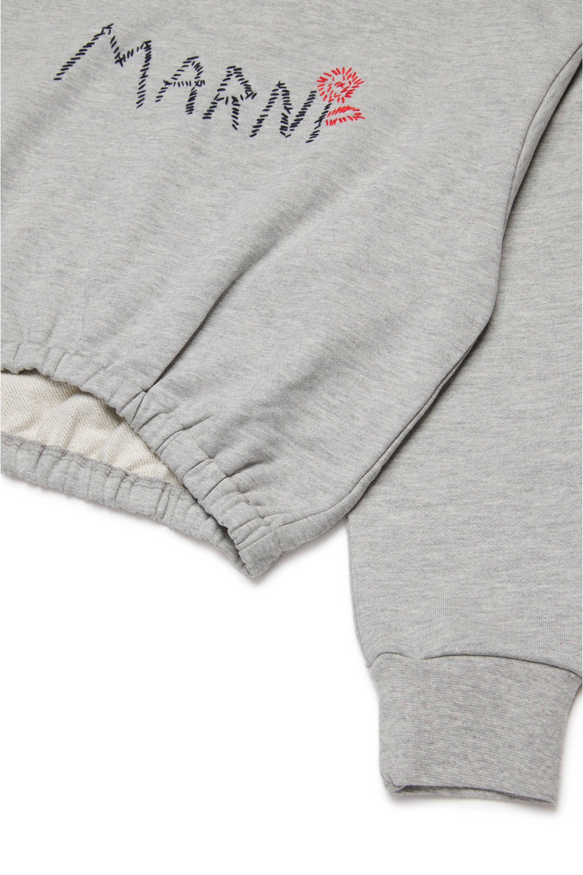 Marni Flower Sweat-shirt cropped à col ras marqué