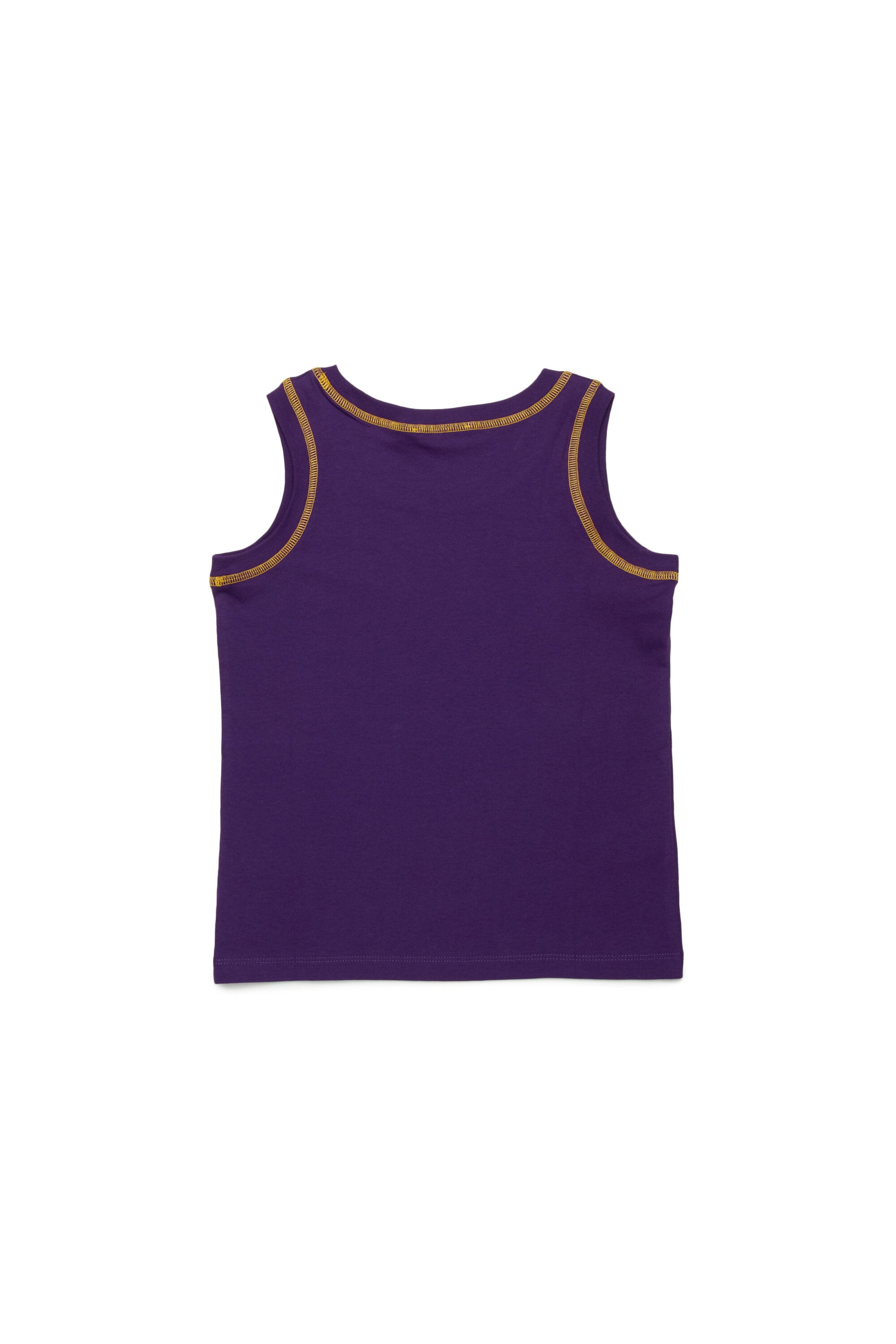 T-shirt smanicata con cuciture a contrasto