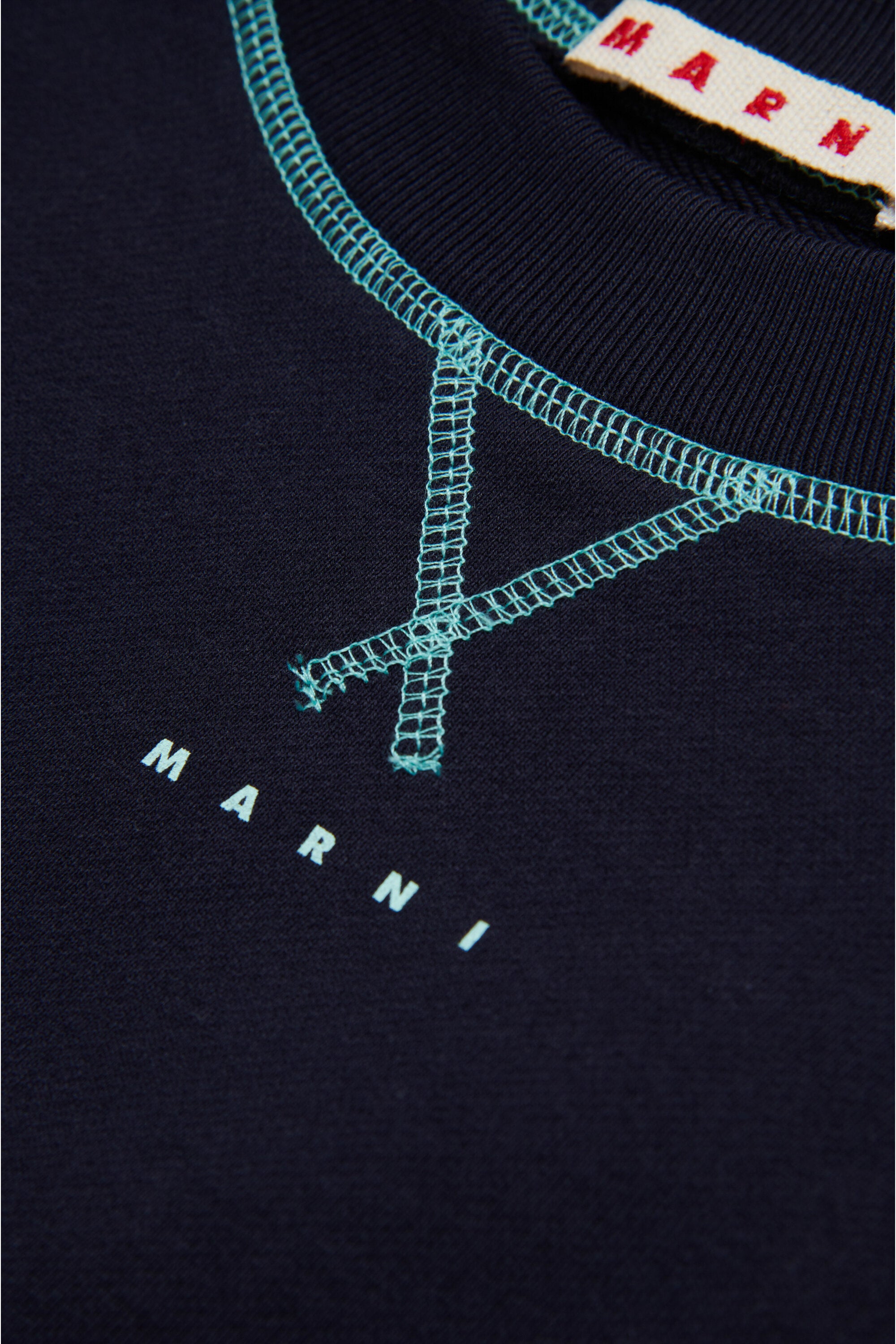 Crew-neck sweatshirt with contrasting seams