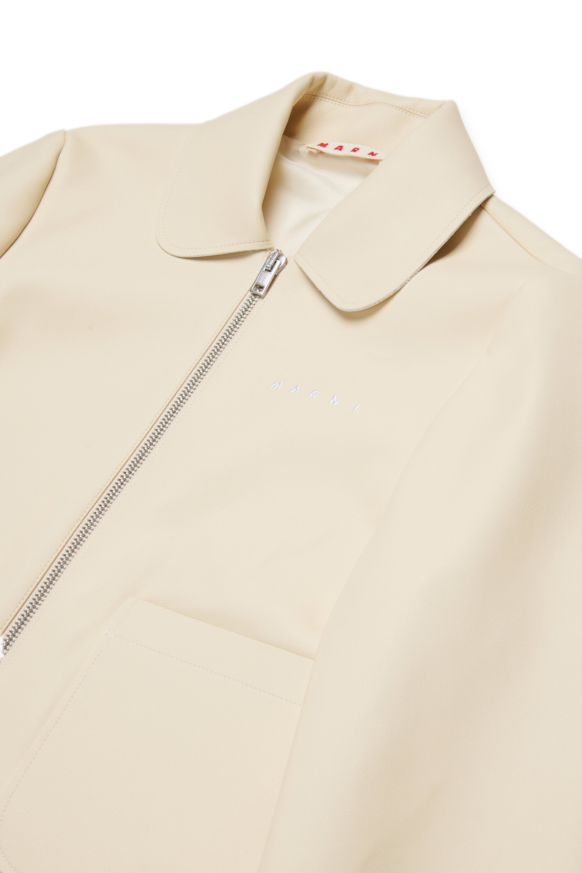Coated fabric jacket with logo