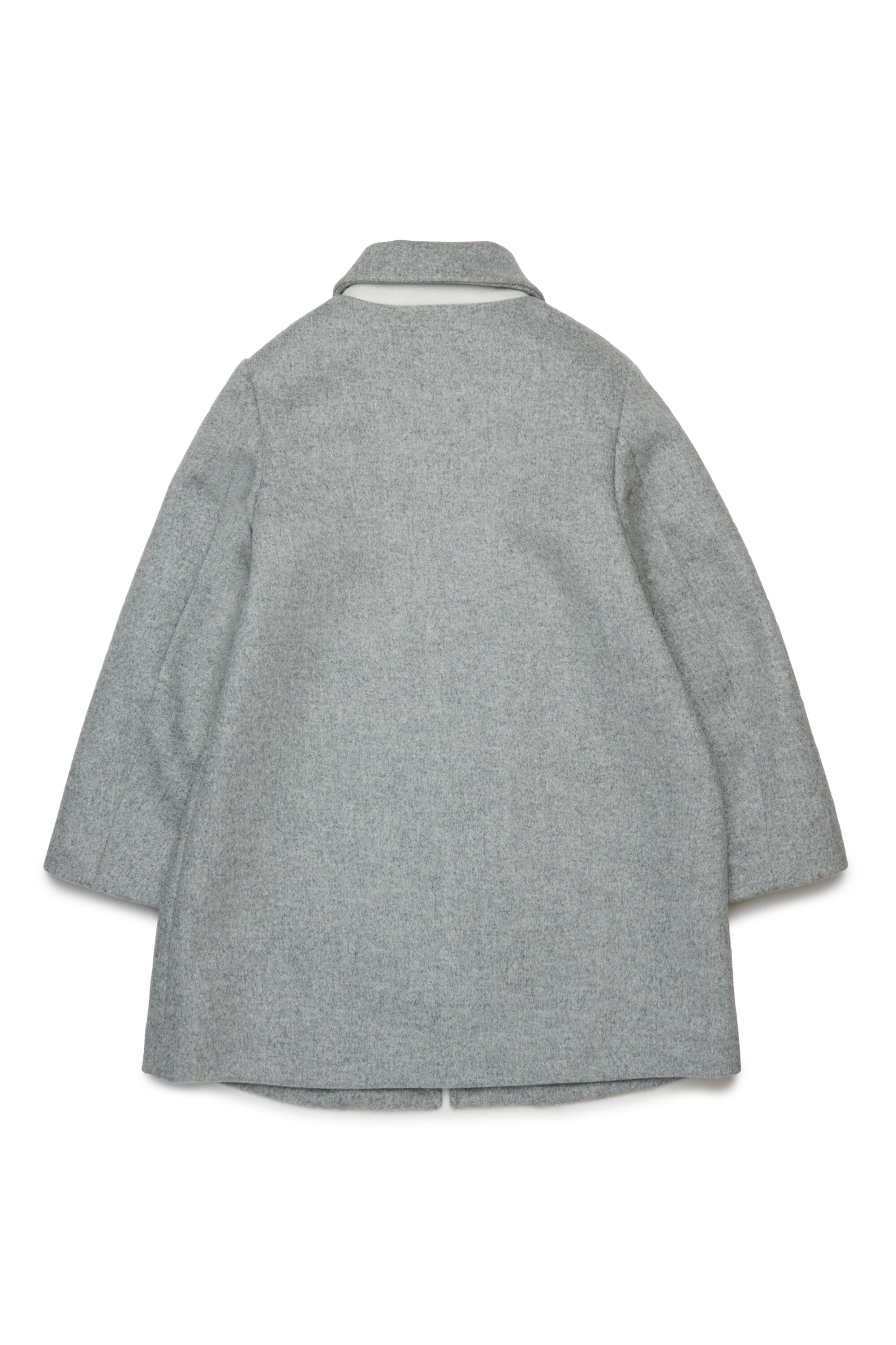 Cappotto lungo in panno con logo