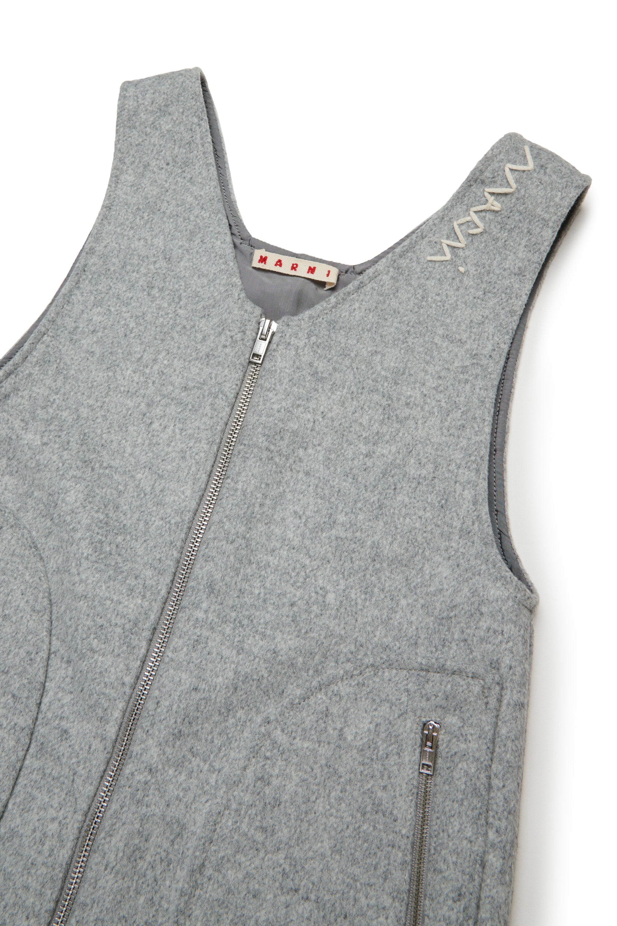 Minivestido sin mangas en tejido de mezcla de lana