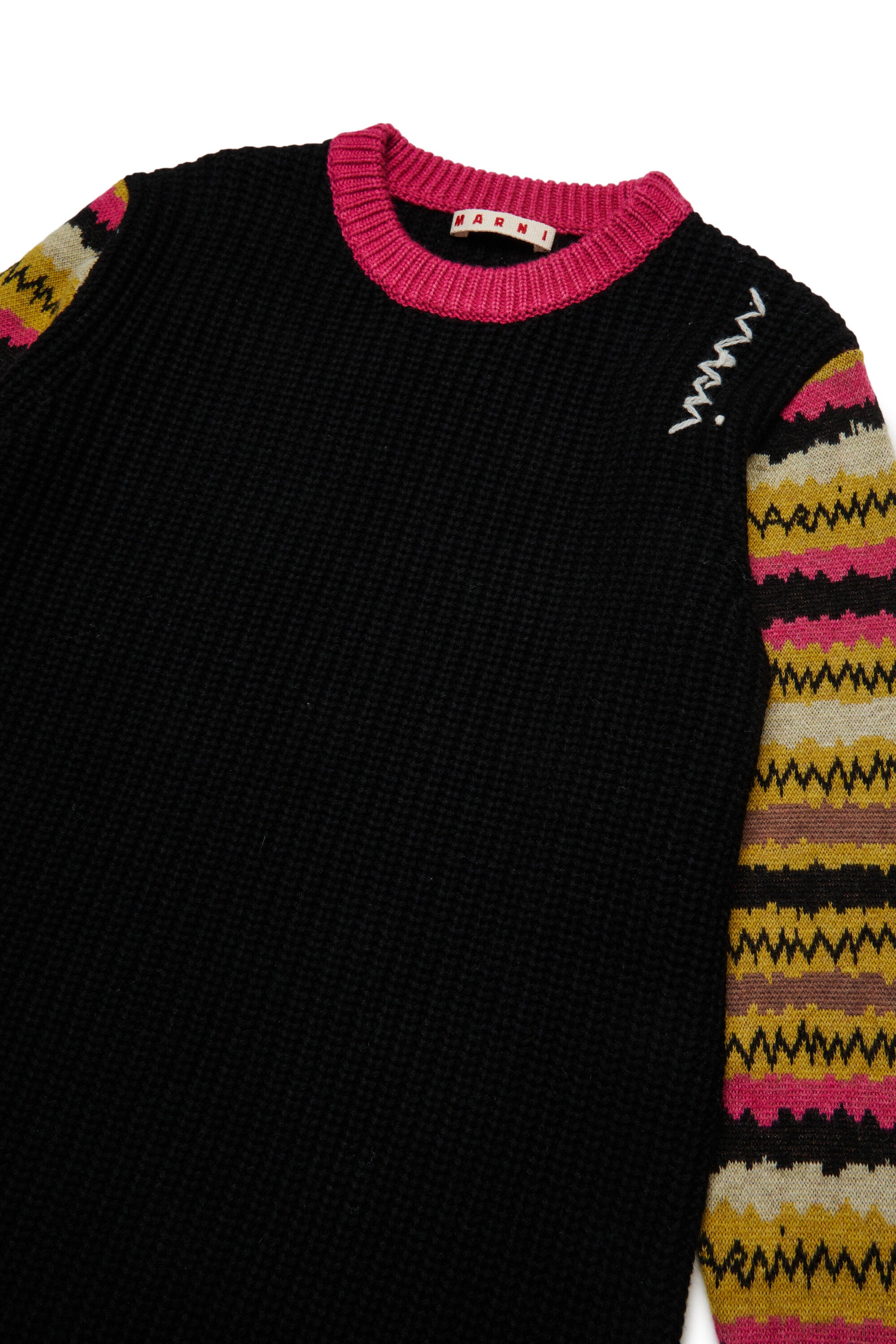 Abito mini in misto lana con maniche a fantasia Rock Doll