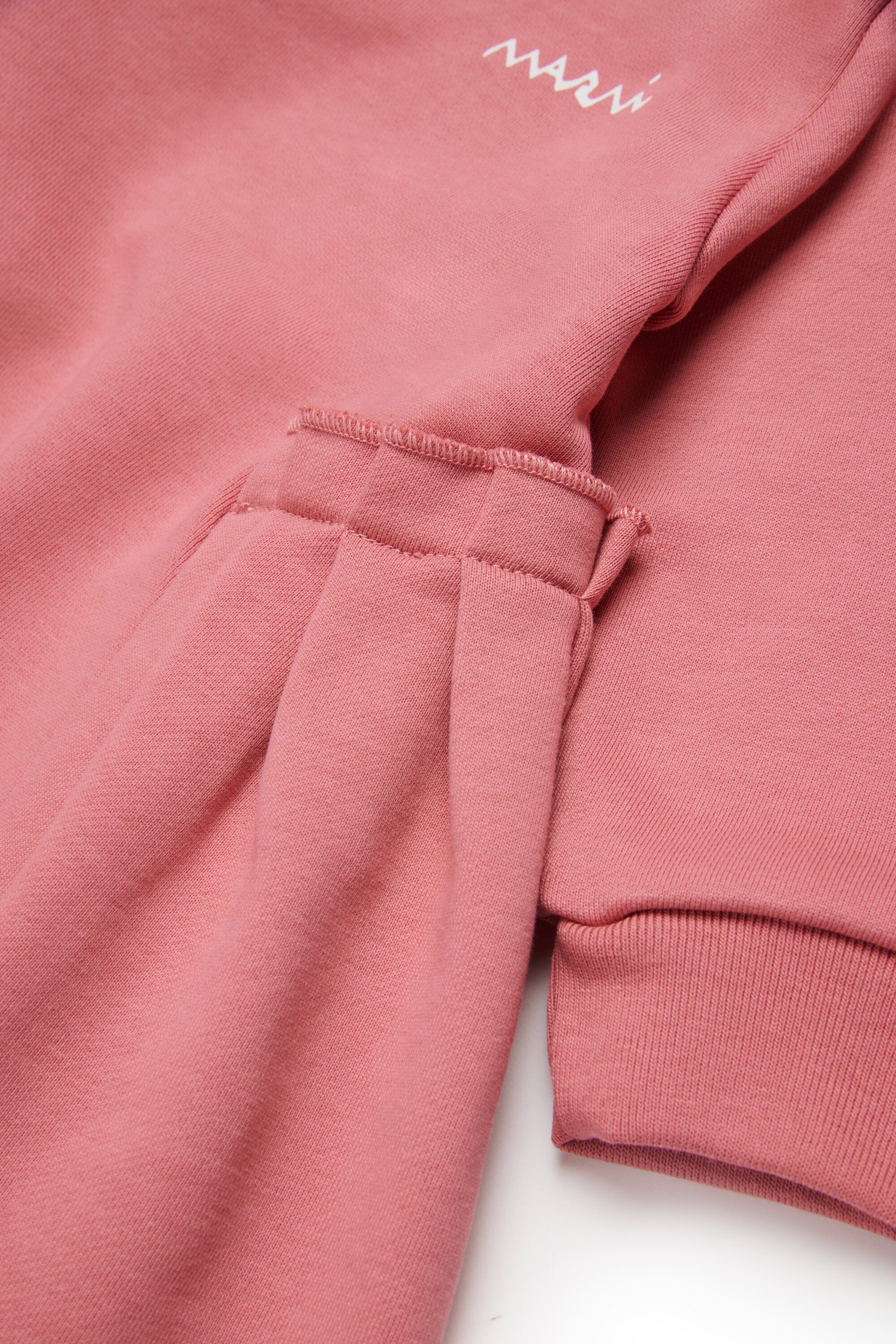 Fleece midi dress with flounces