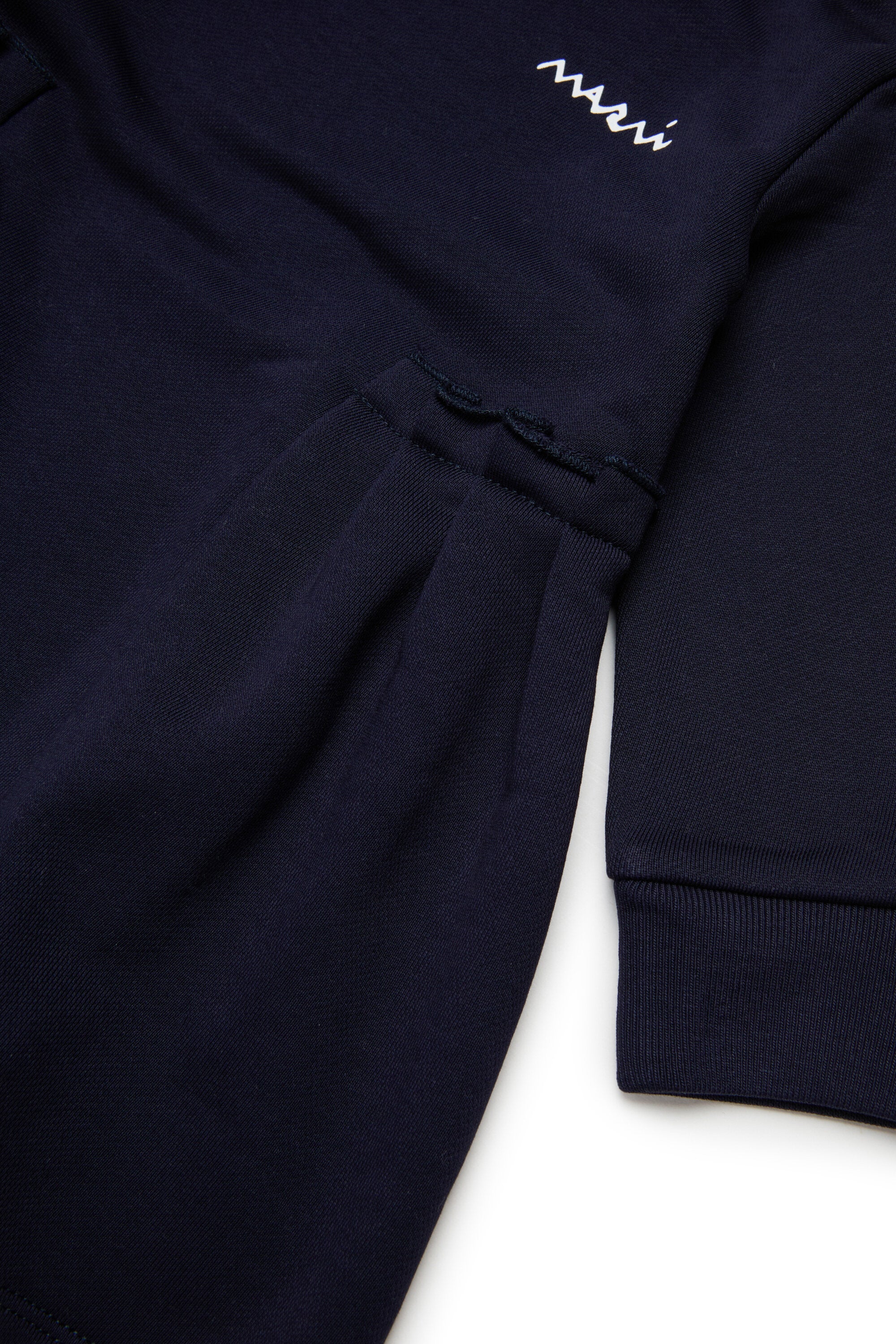 Fleece midi dress with flounces