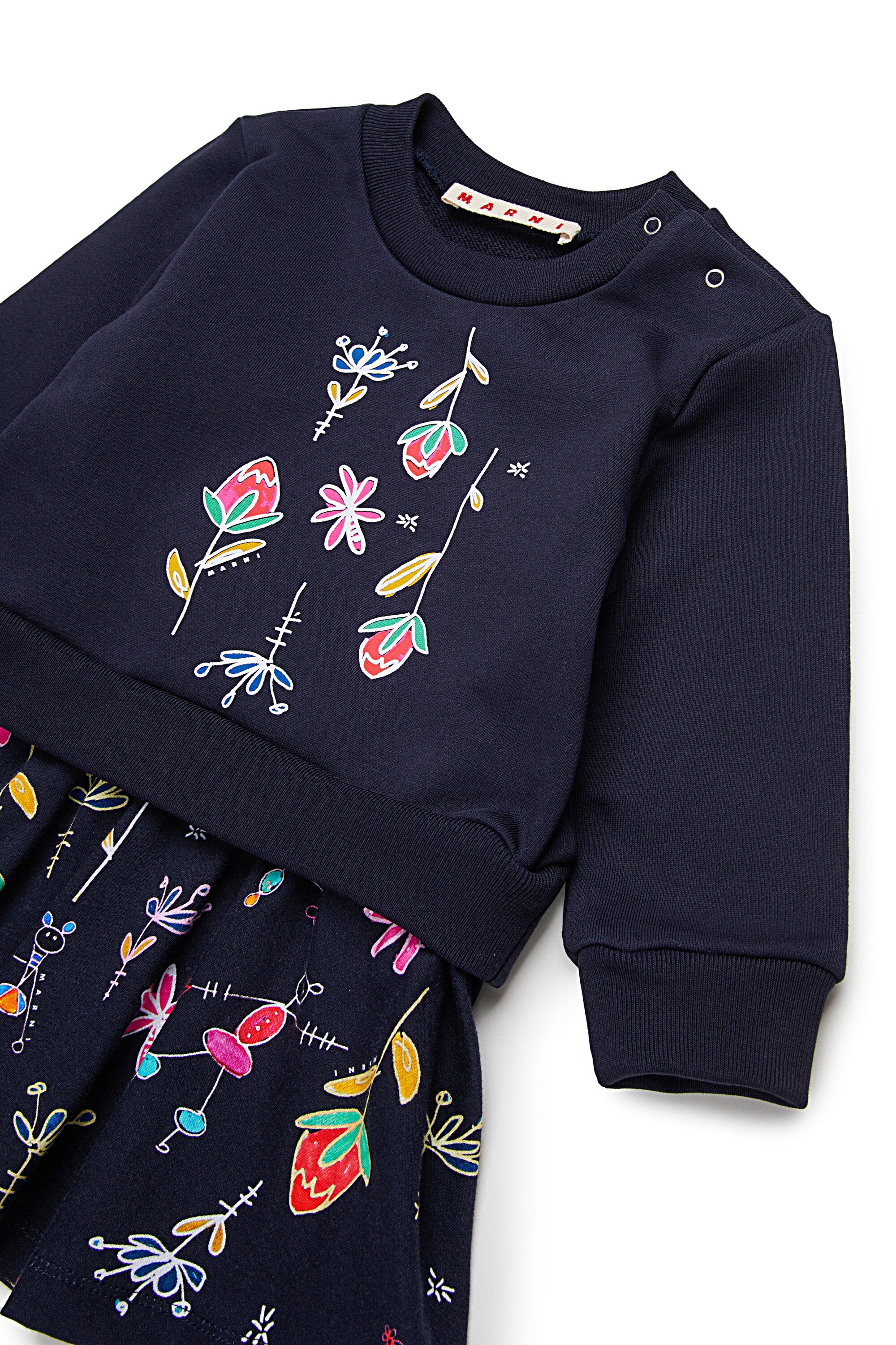 Abito midi in felpa e jersey con grafica Nutcracker