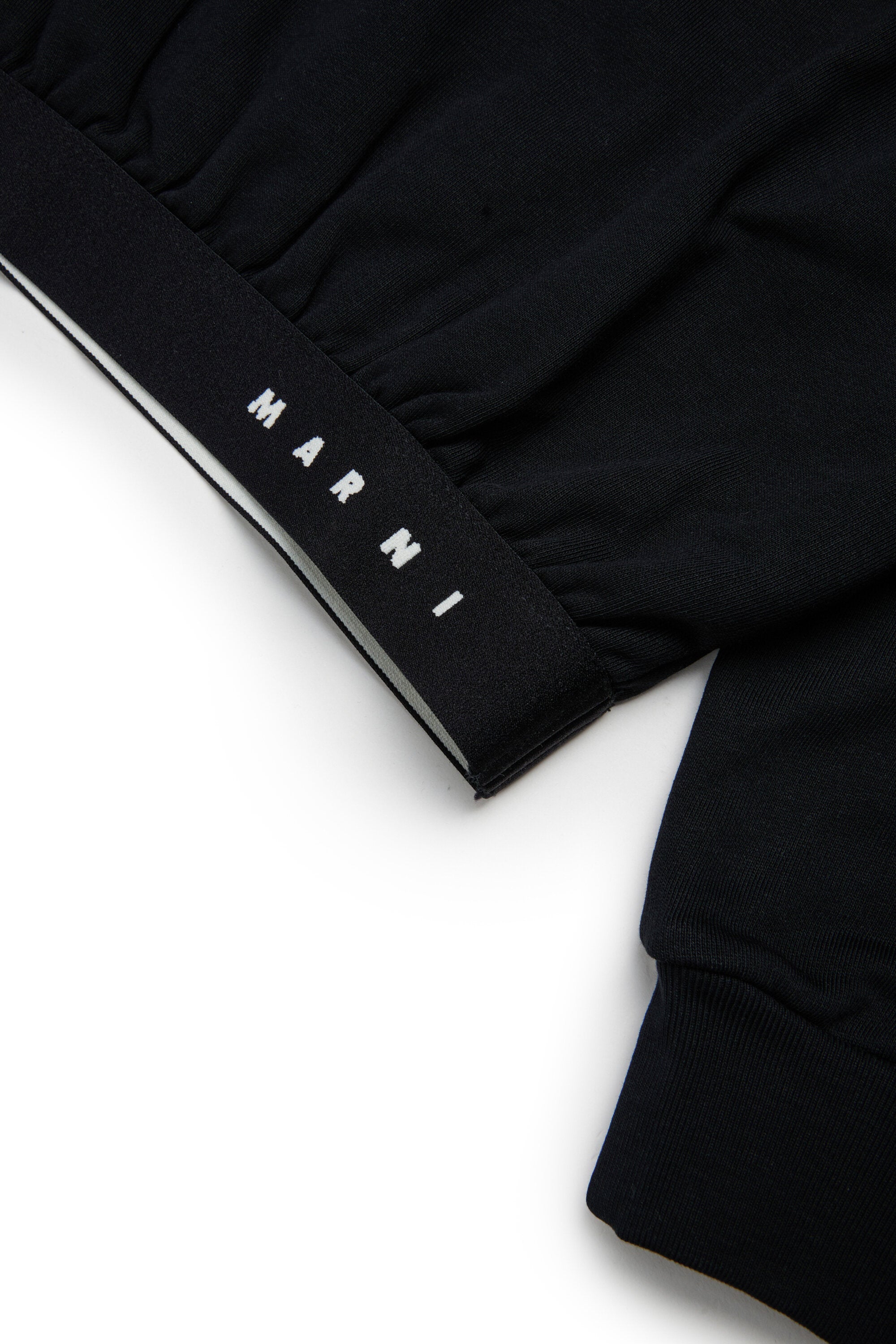 Sweat-shirt à capuche avec élastique orné d'un logo