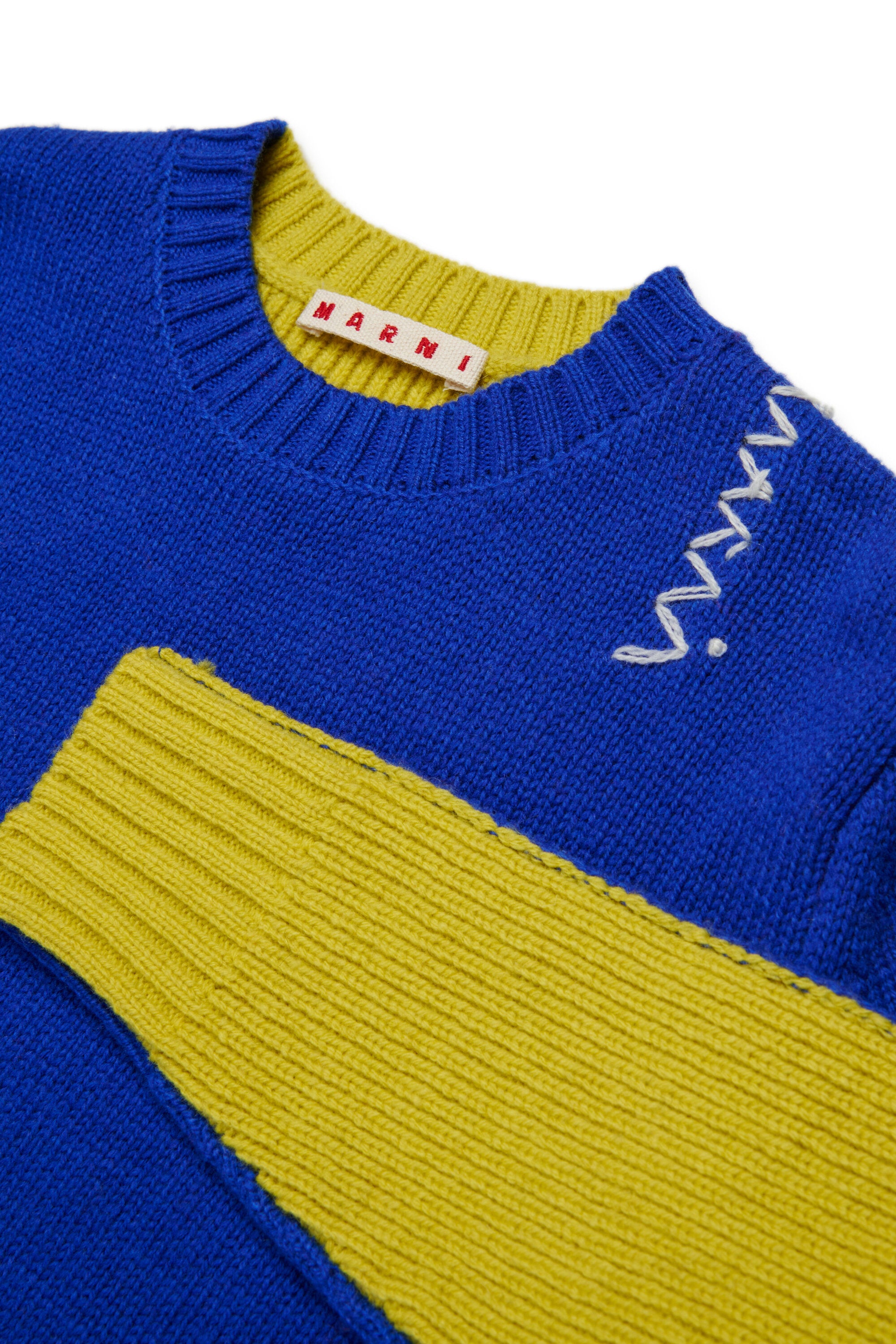 Pullover in misto lana colorblock