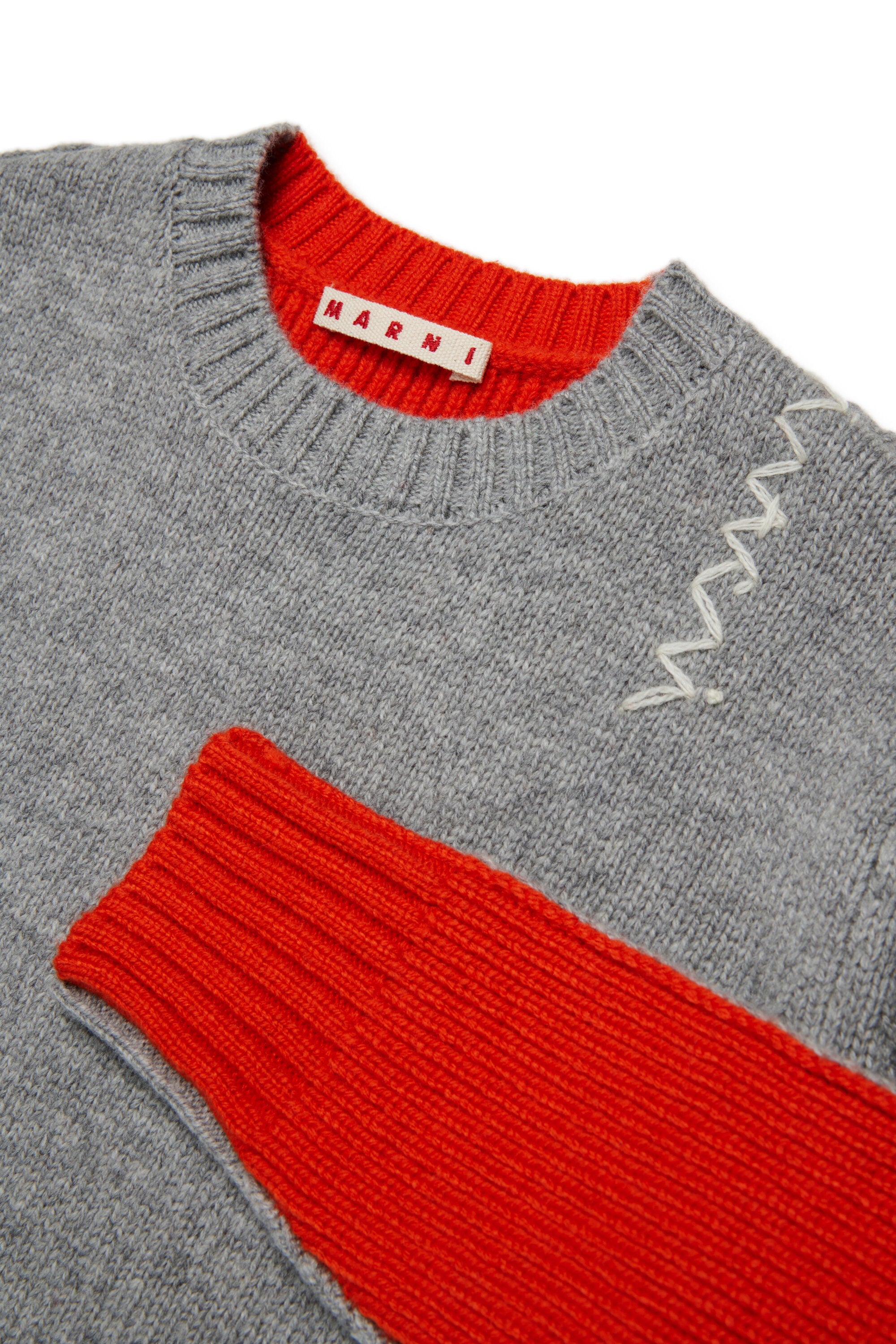 Pullover in misto lana colorblock