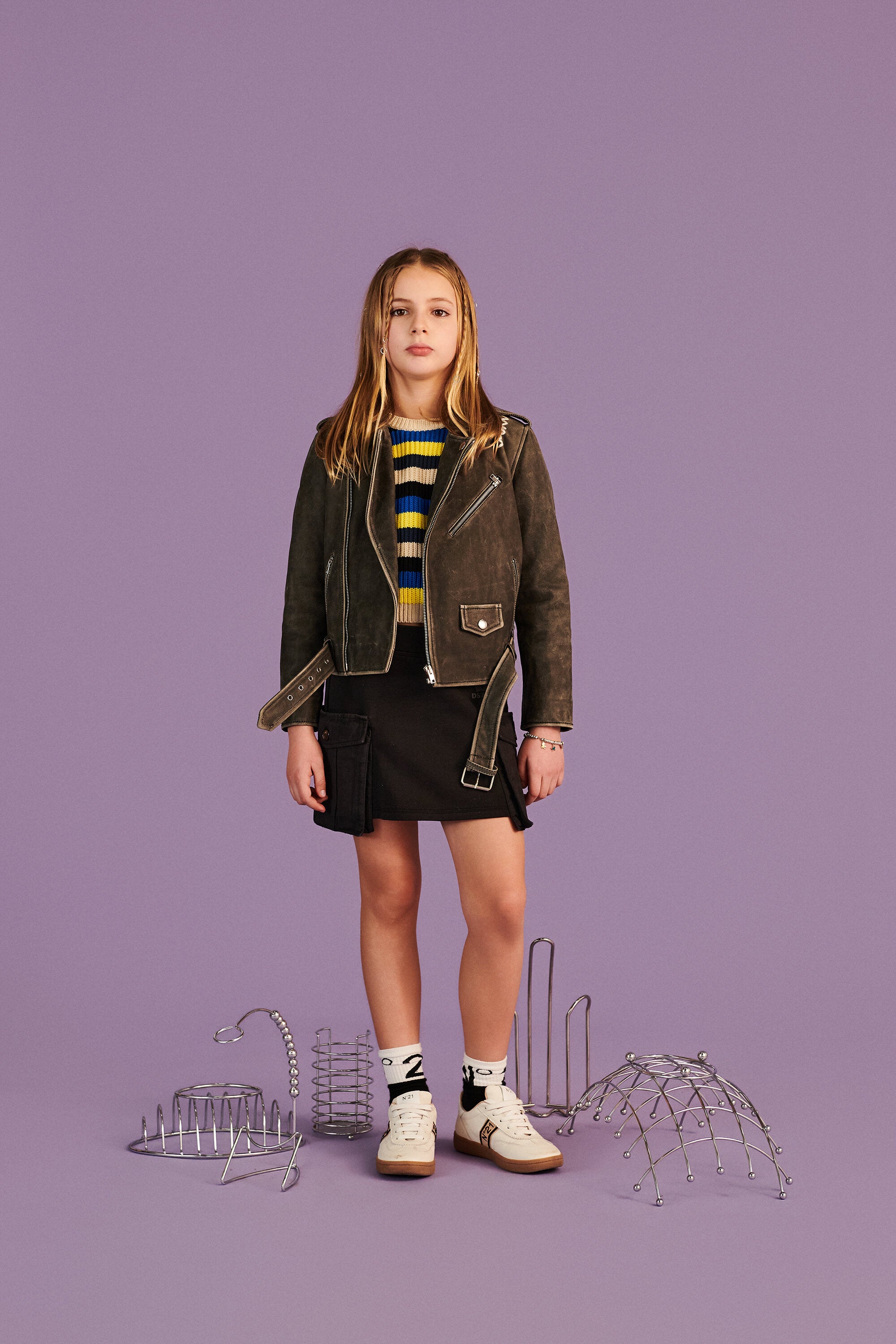 Veste en cuir véritable avec un effet usé