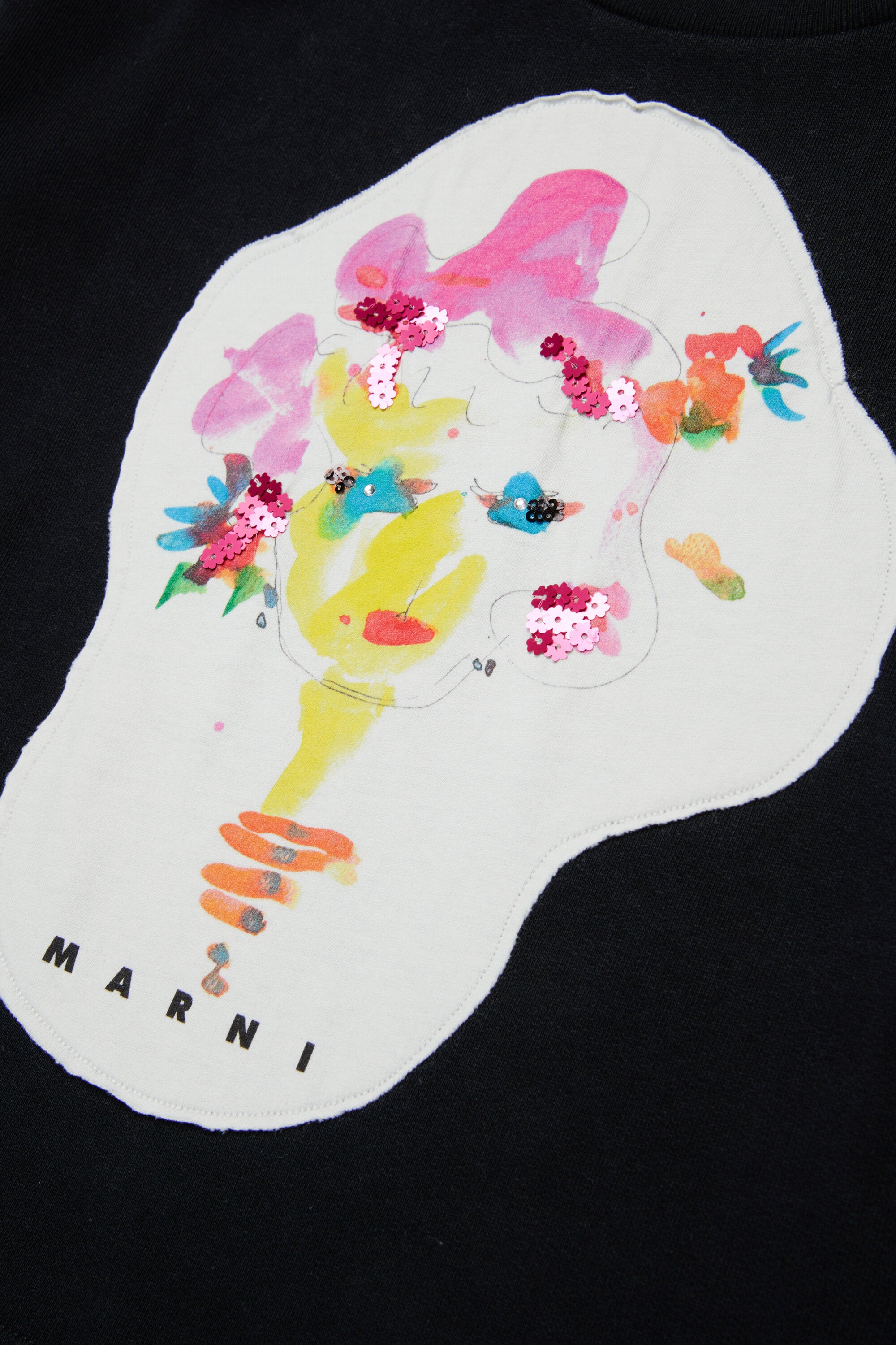 Marni Flower Patch Sweatshirt mit Rundhalsausschnitt