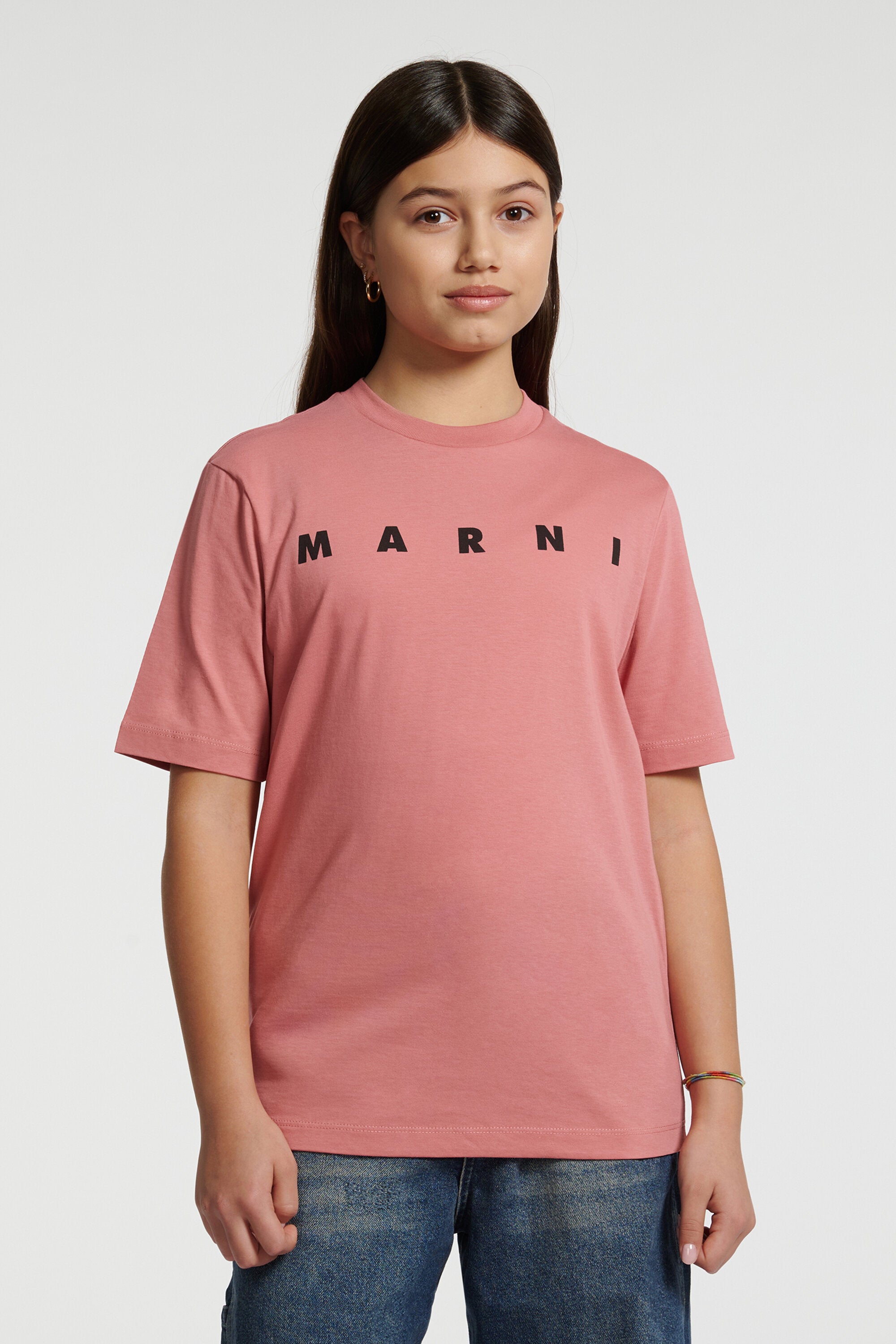 T-shirt in jersey con logo Marni
