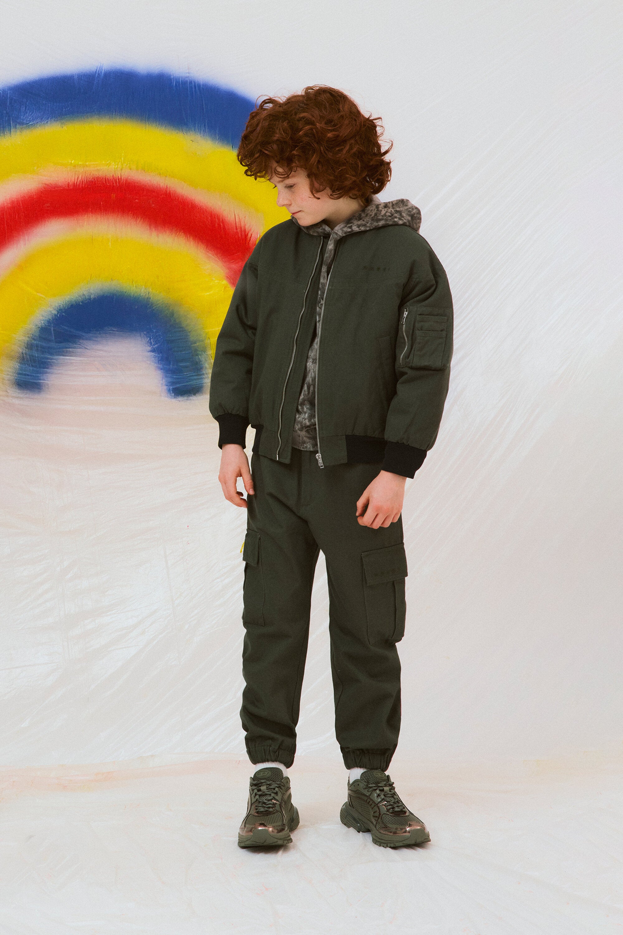 Blouson bombardier en gabardine avec logo