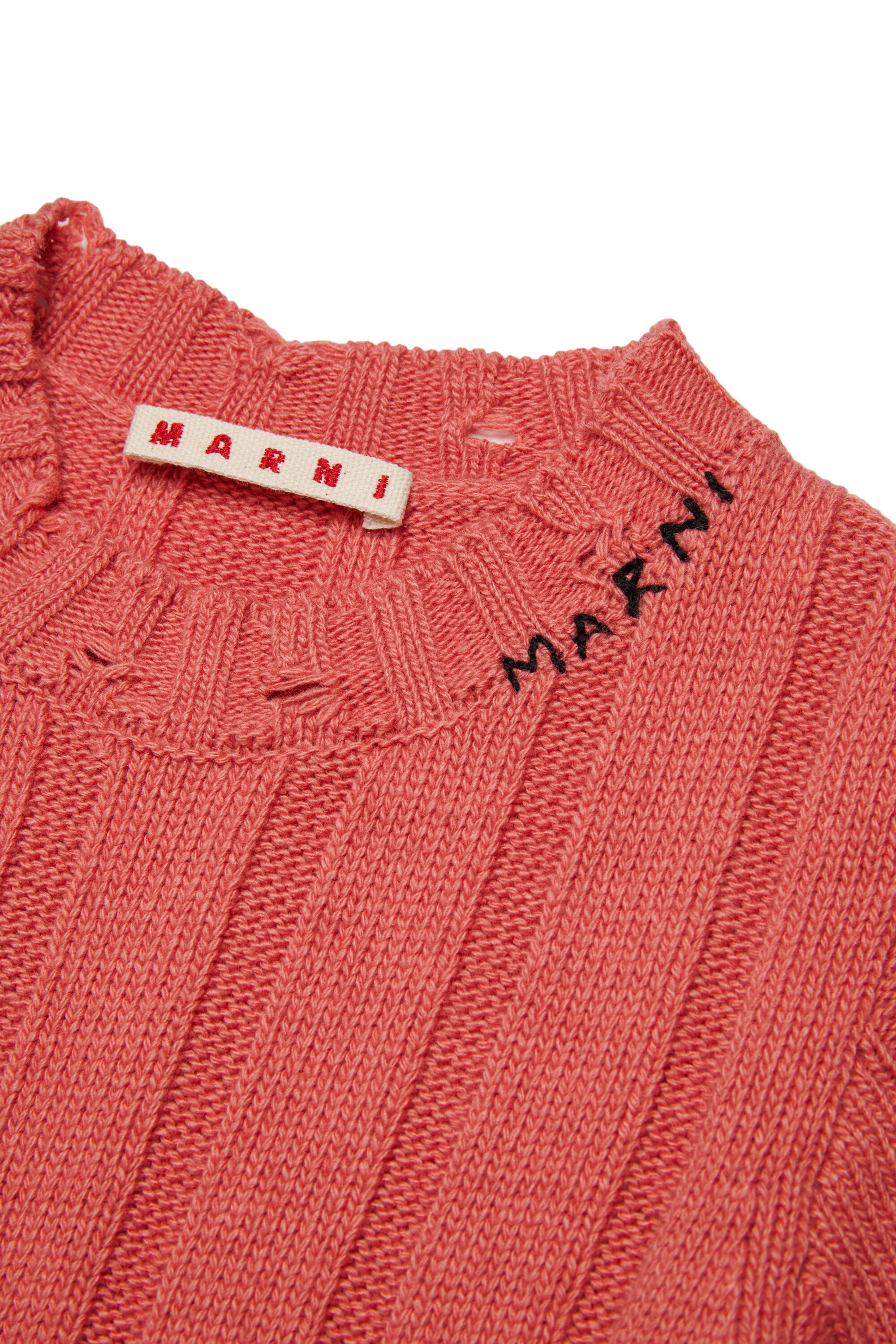 Wool-blend long dress with breaks