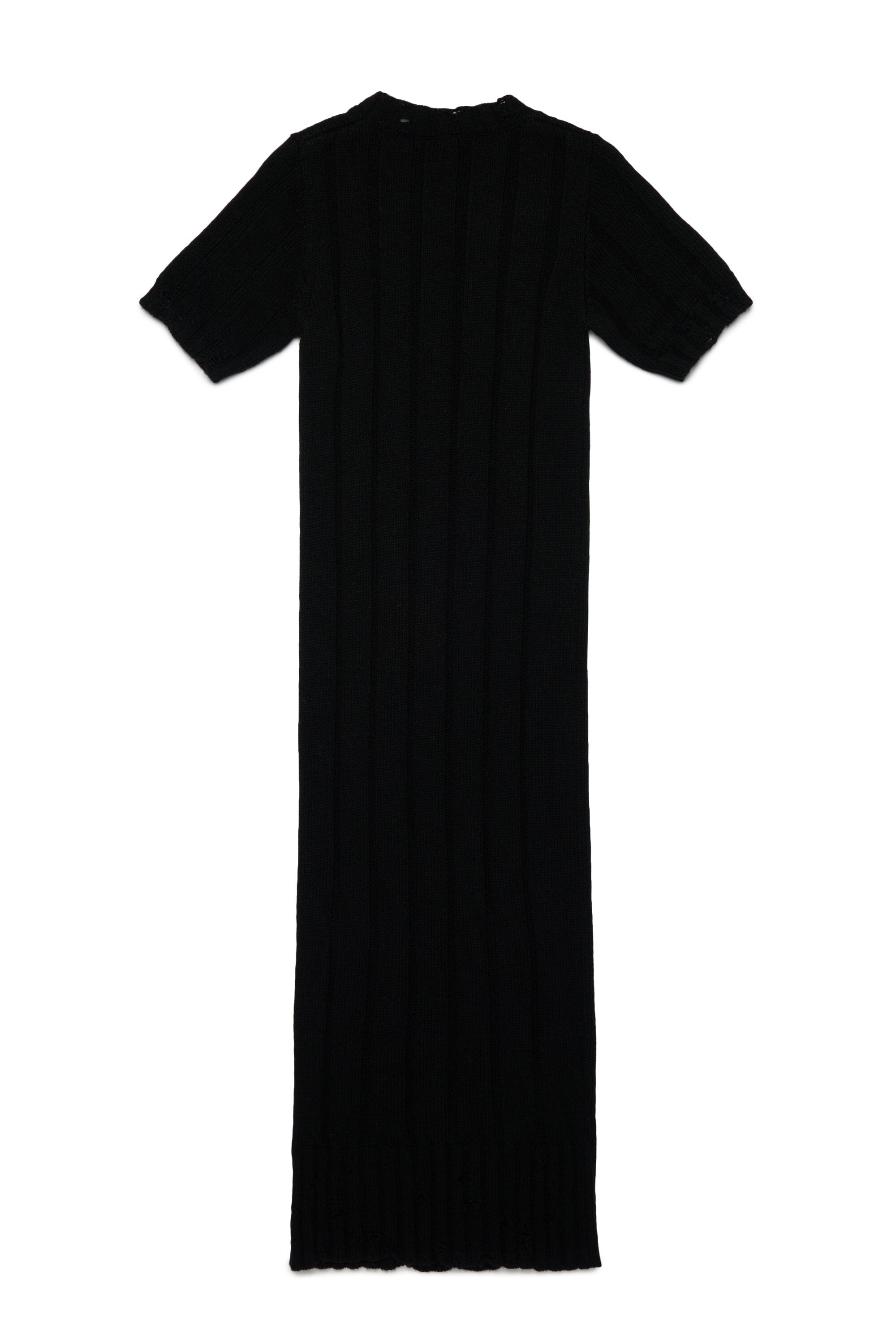 Wool-blend long dress with breaks