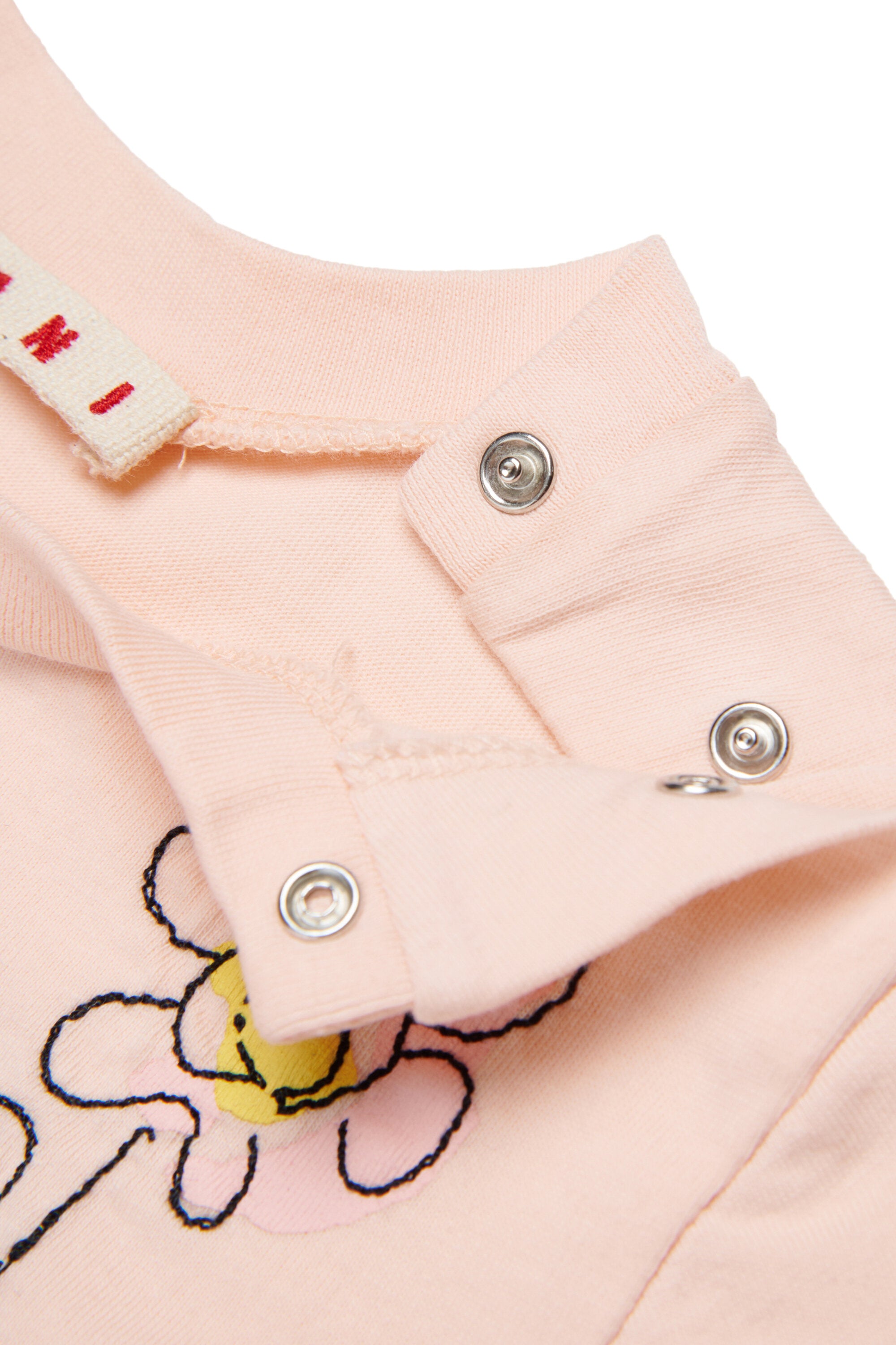 T-shirt con logo e ricamo floreale