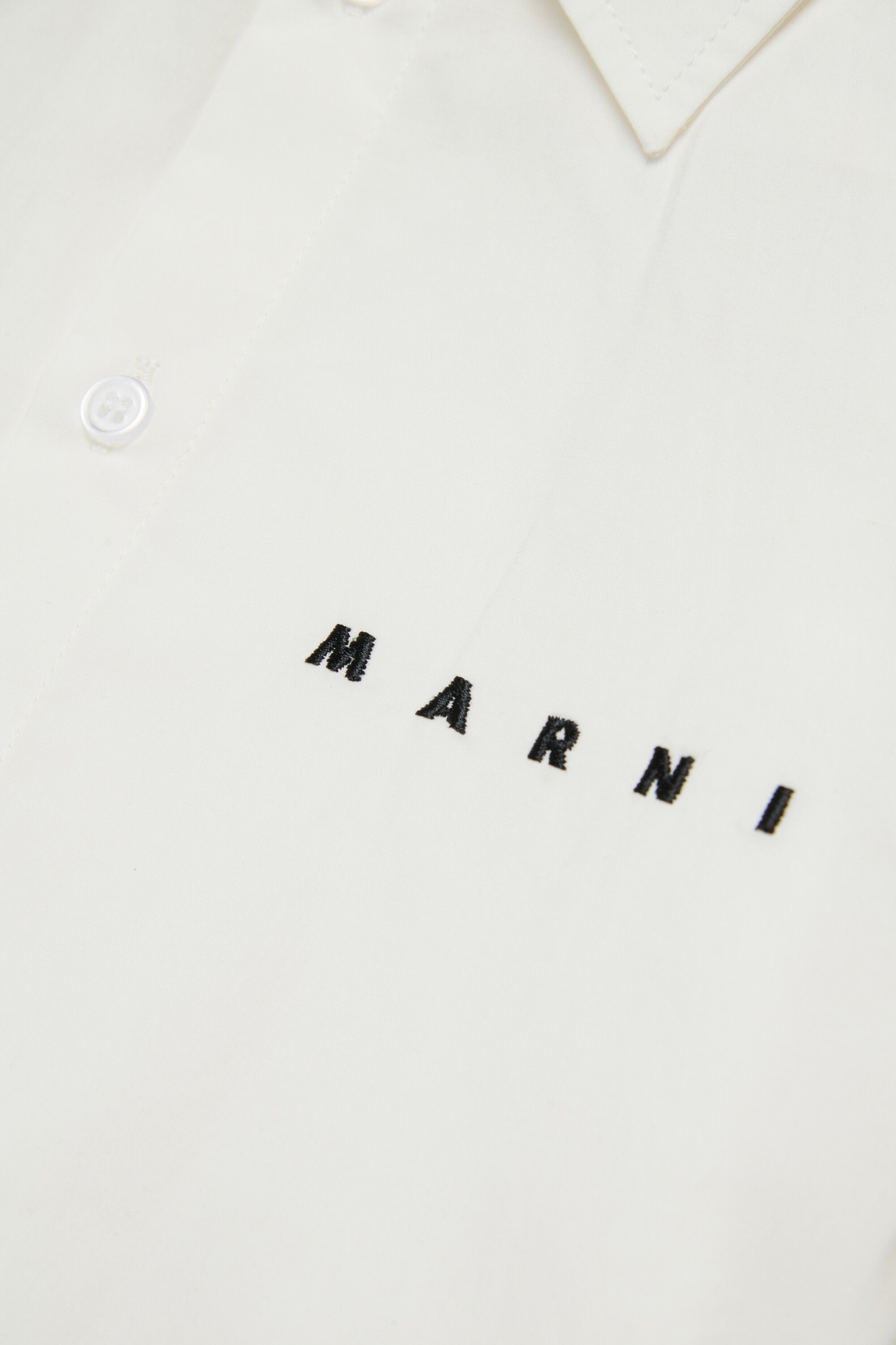 Camicia in popeline con logo ricamato