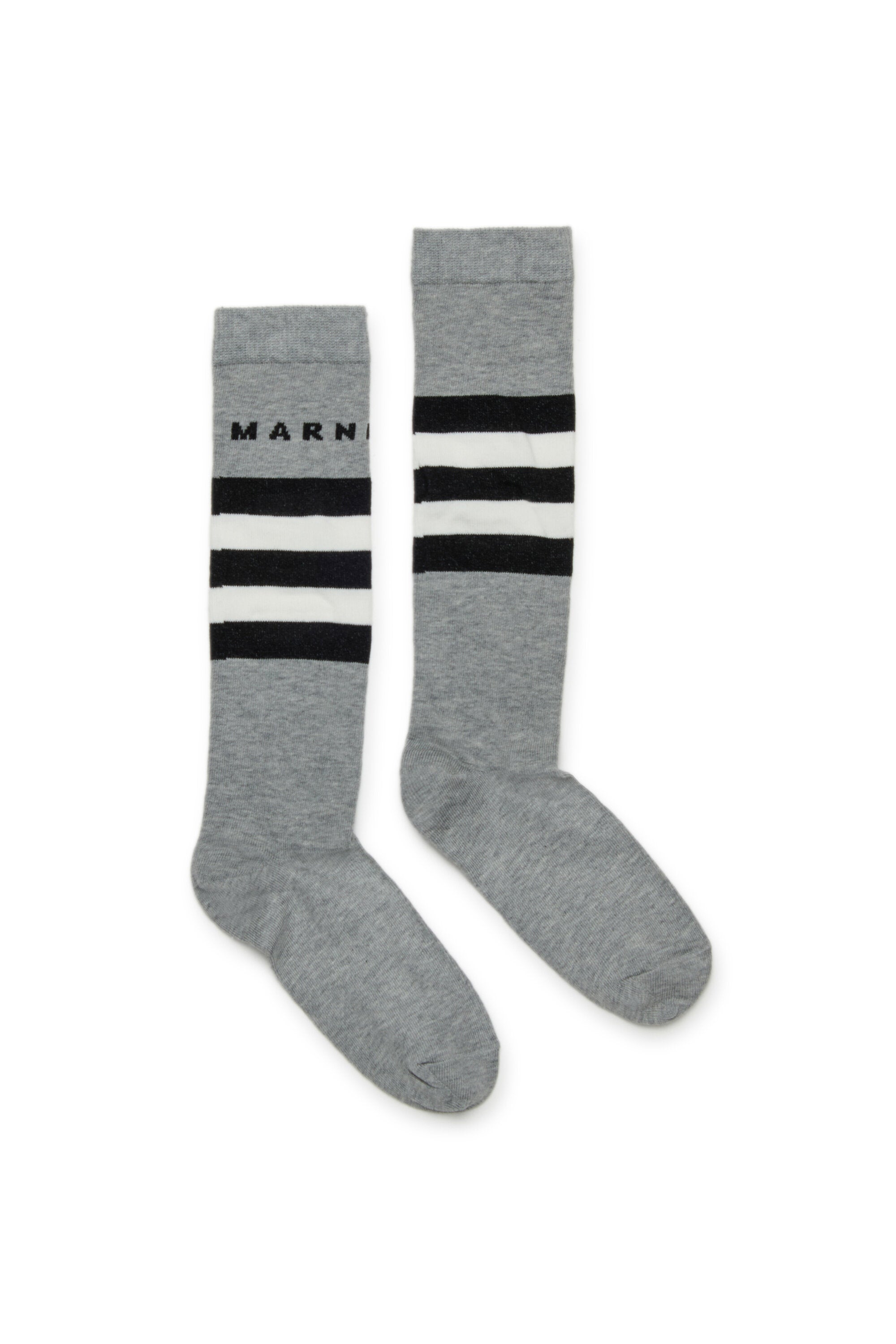 Socken aus Baumwollmischung mit Streifen und Logo