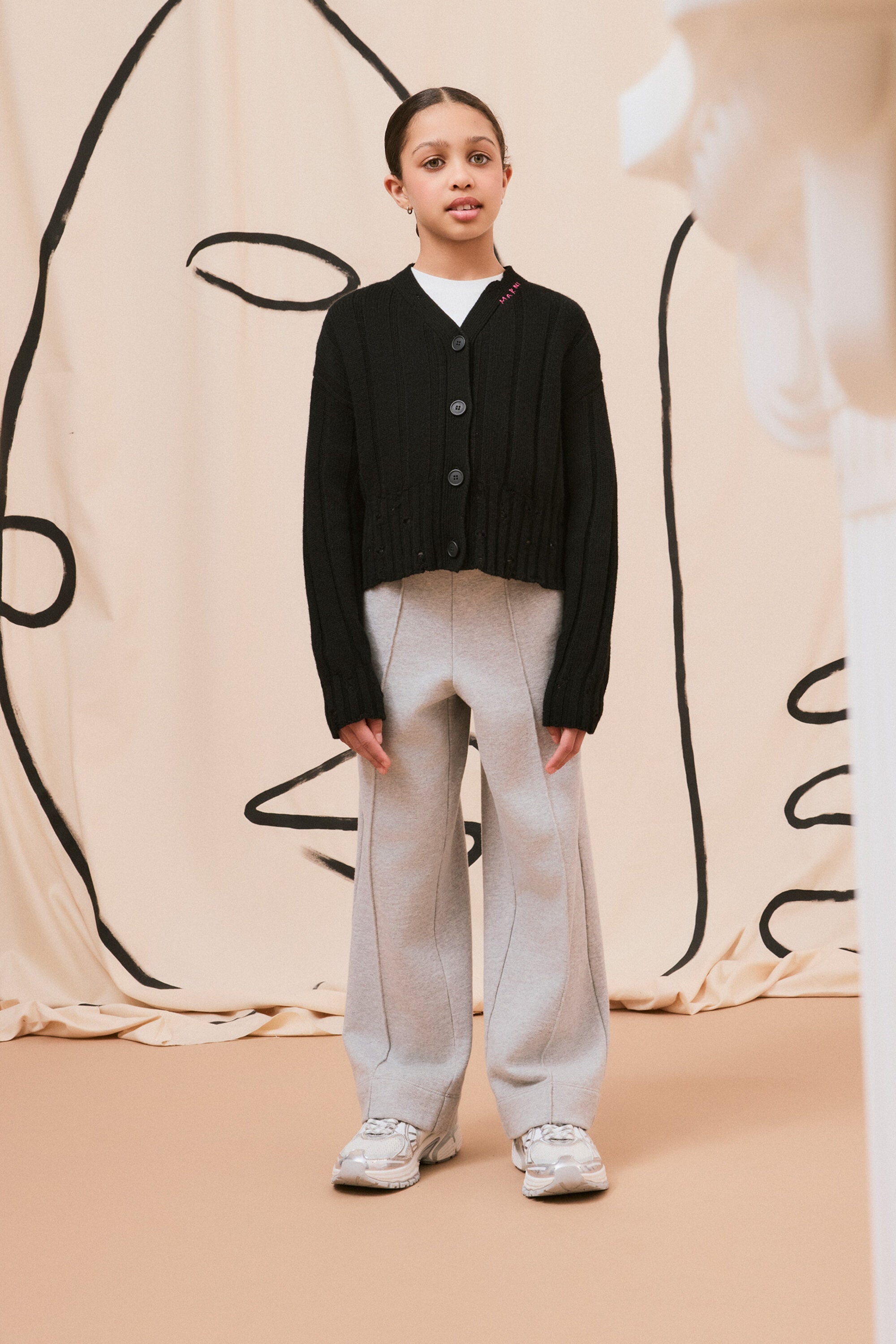 Cardigan in misto lana con rotture