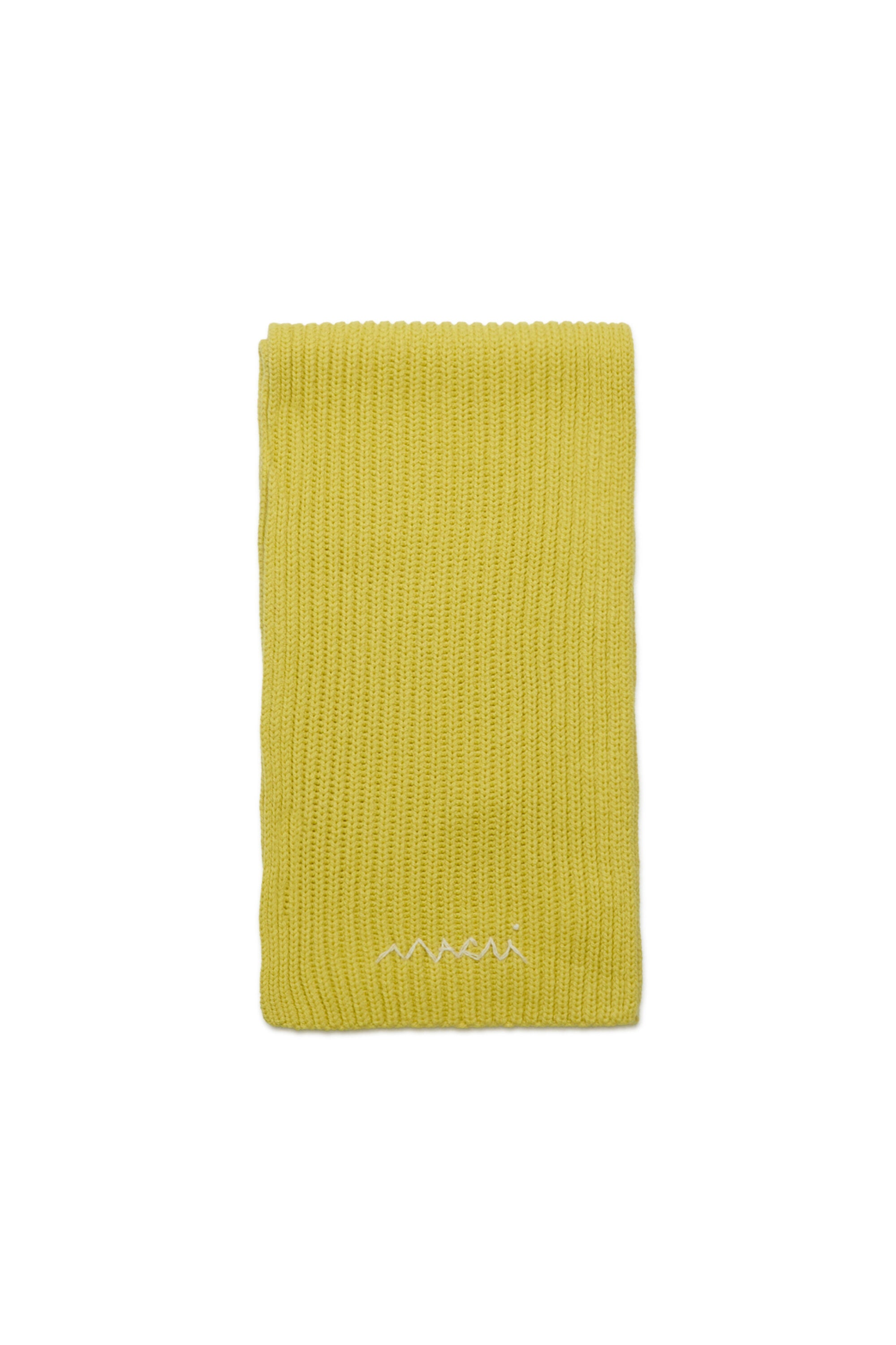 Strickschal aus einer Wollmischung mit Logo