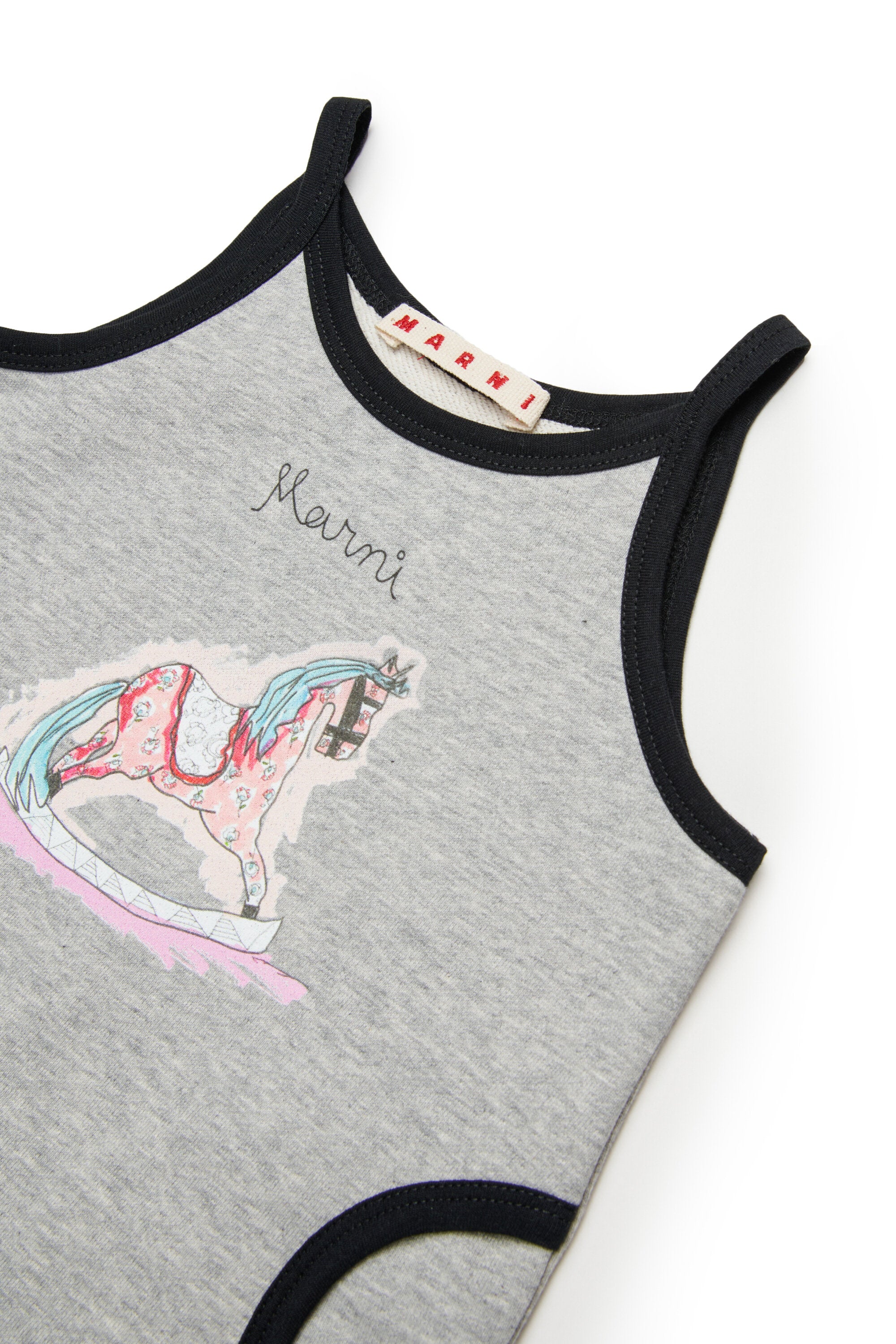 Kurzes Kleid mit Schaukelpferd-Print