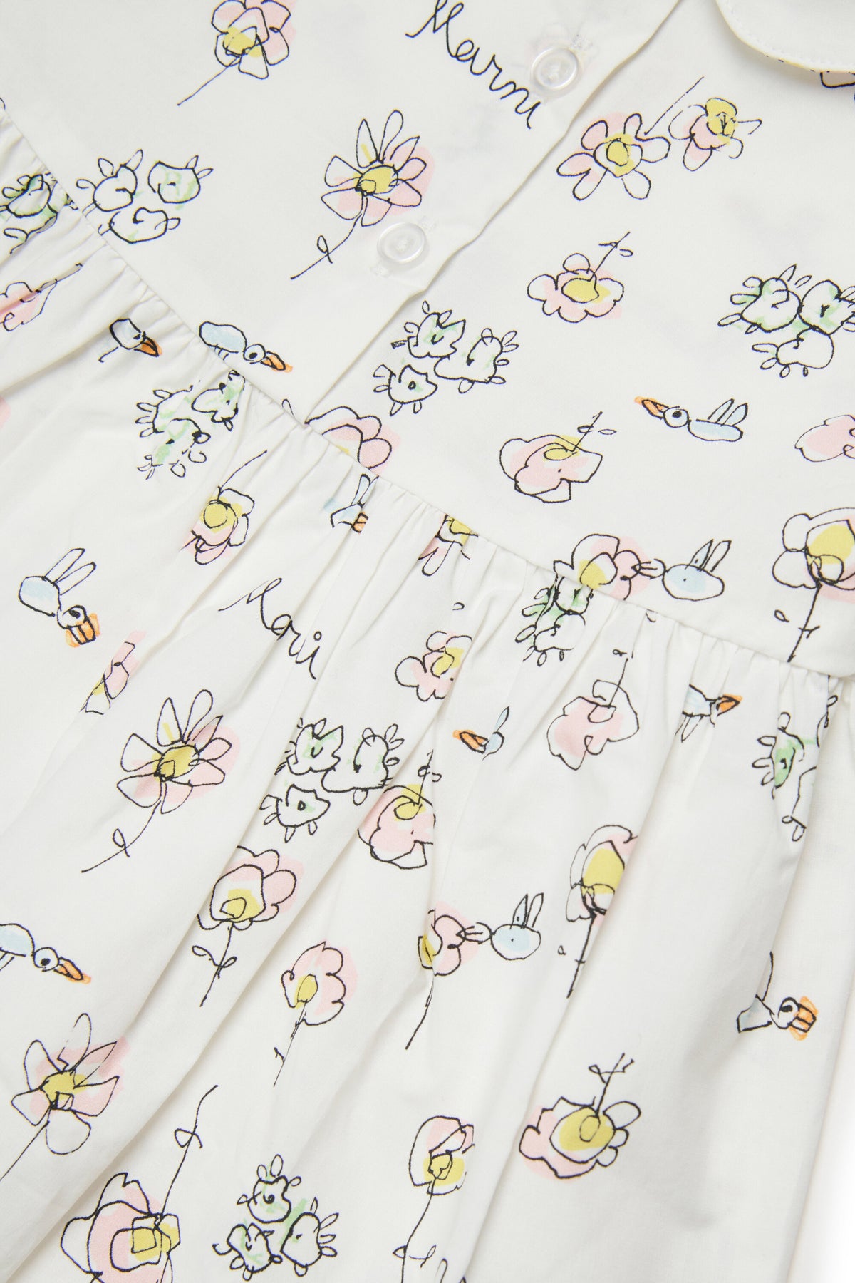 Kleid mit Blumenmuster und rundem Kragen