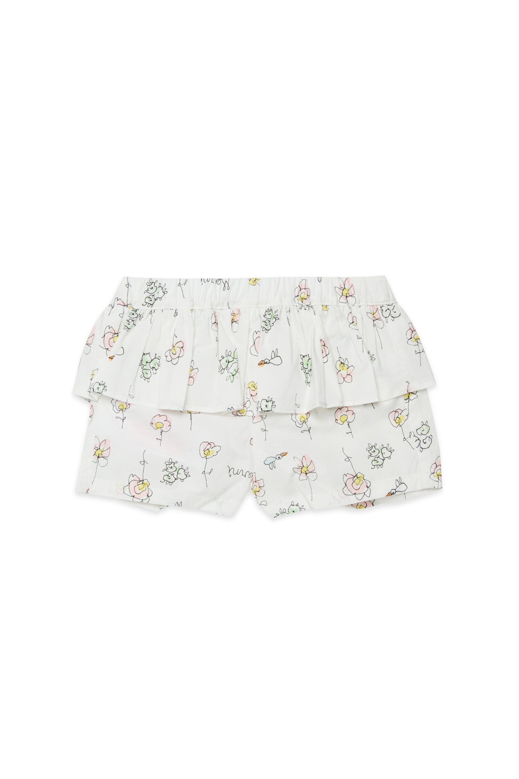 Shorts mit Rüsche und Blumenmuster