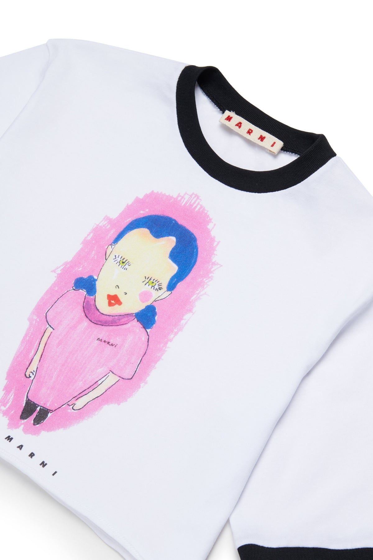 Graphic print t-shirt with contrasting trims