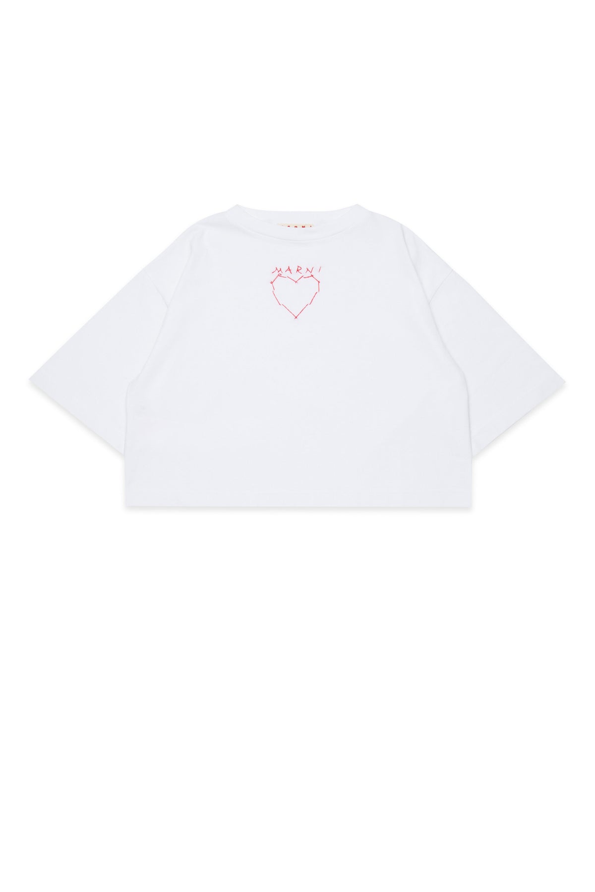 Camiseta con bordado de corazón en la parte delantera