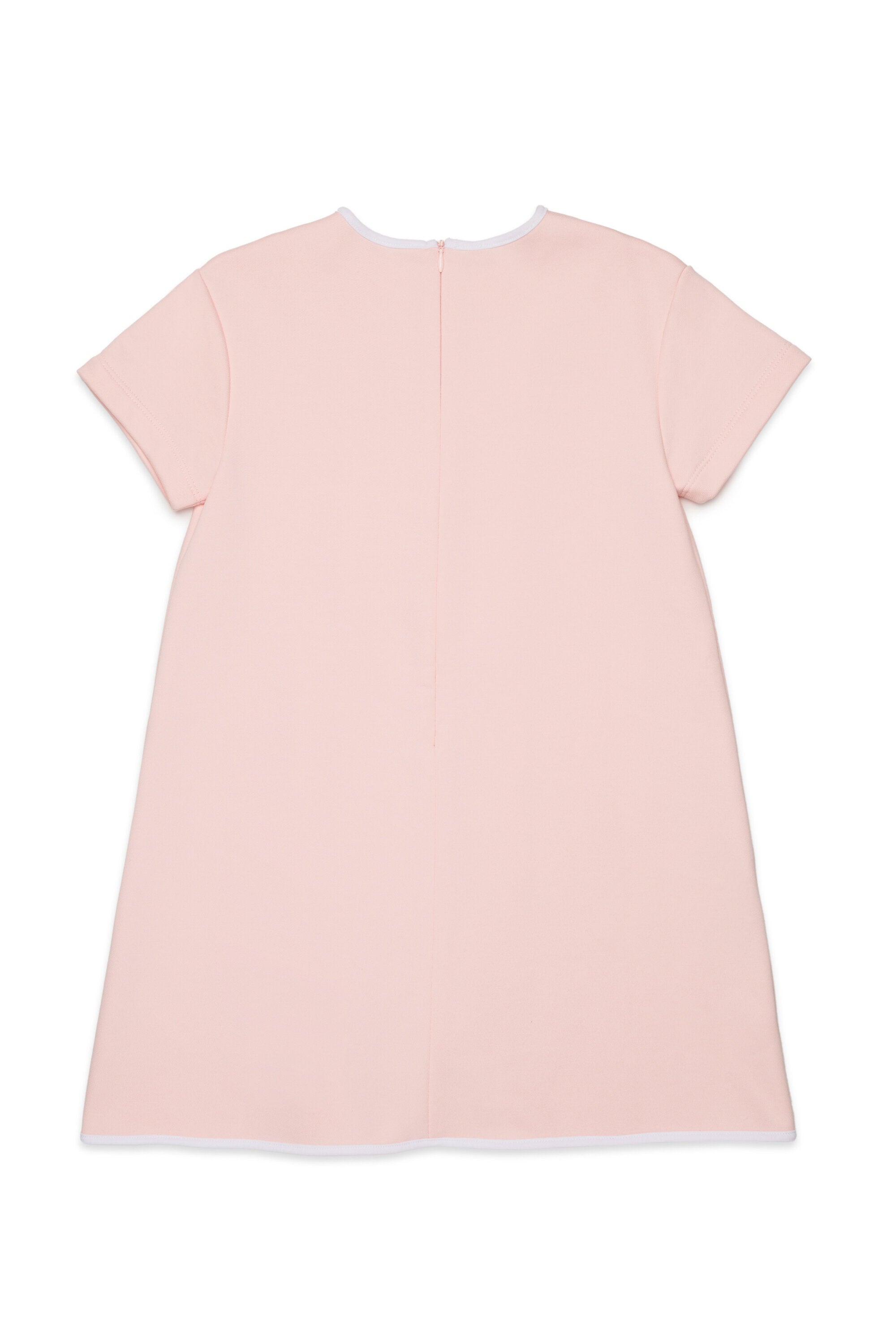 Dress with short sleeves and straight cut
