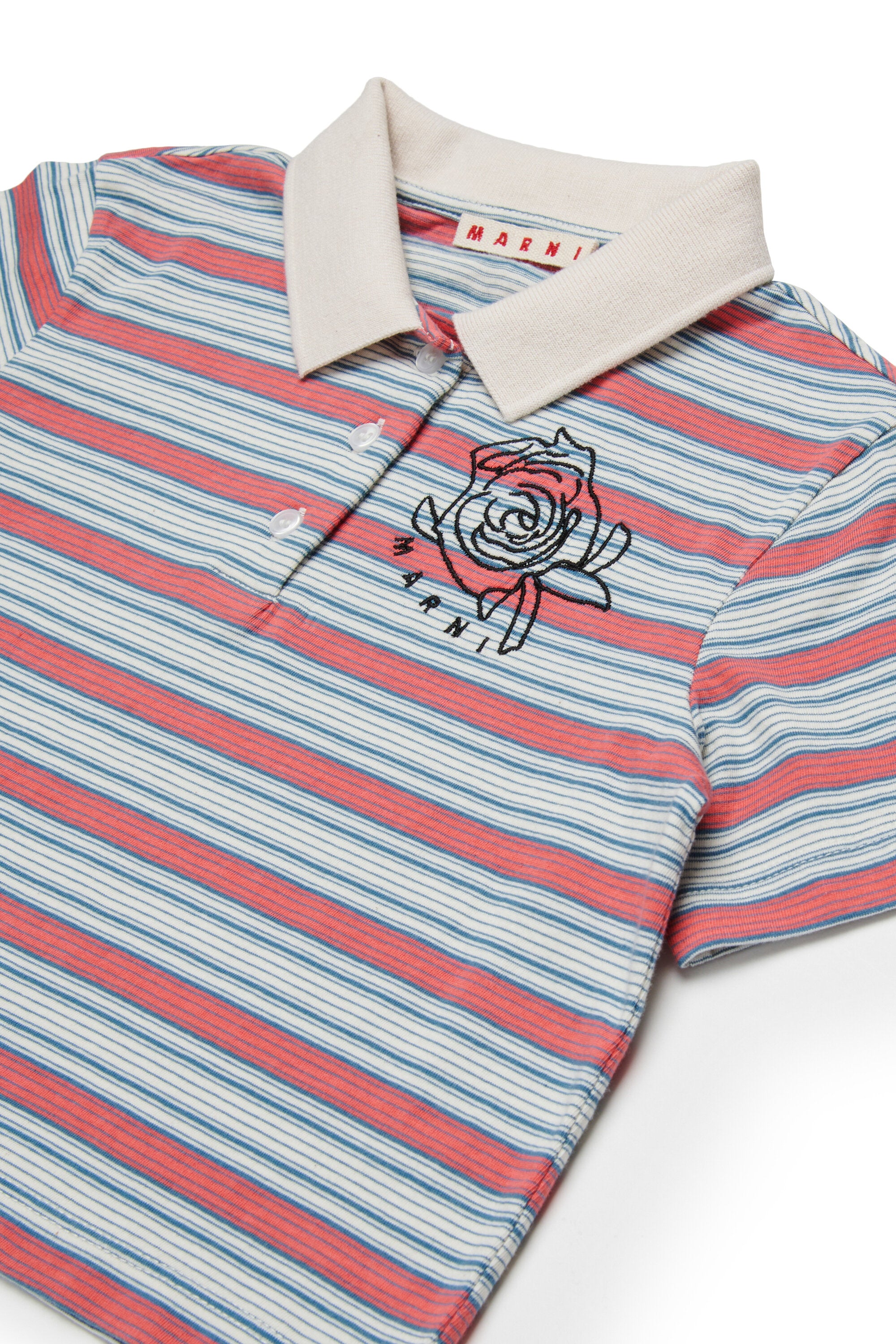Polo a righe con logo