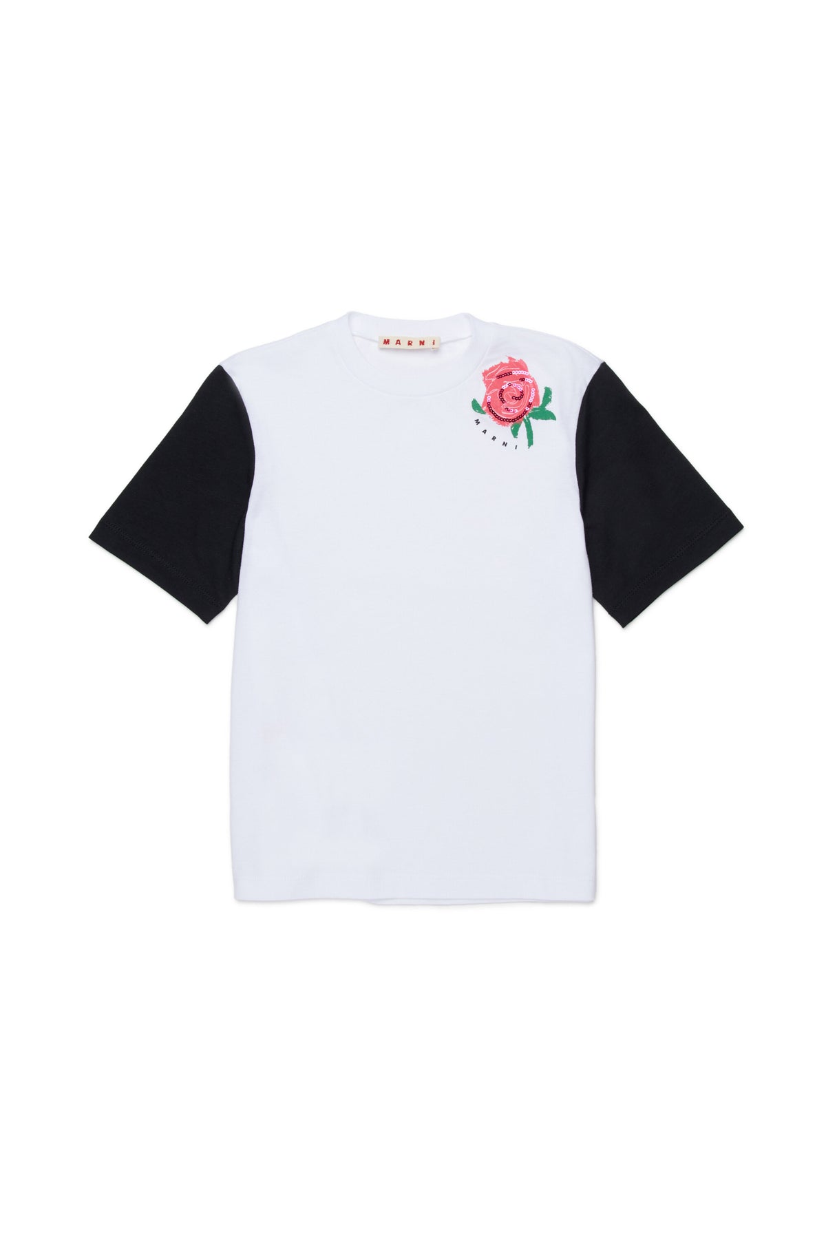 Camiseta con estampado y lentejuelas