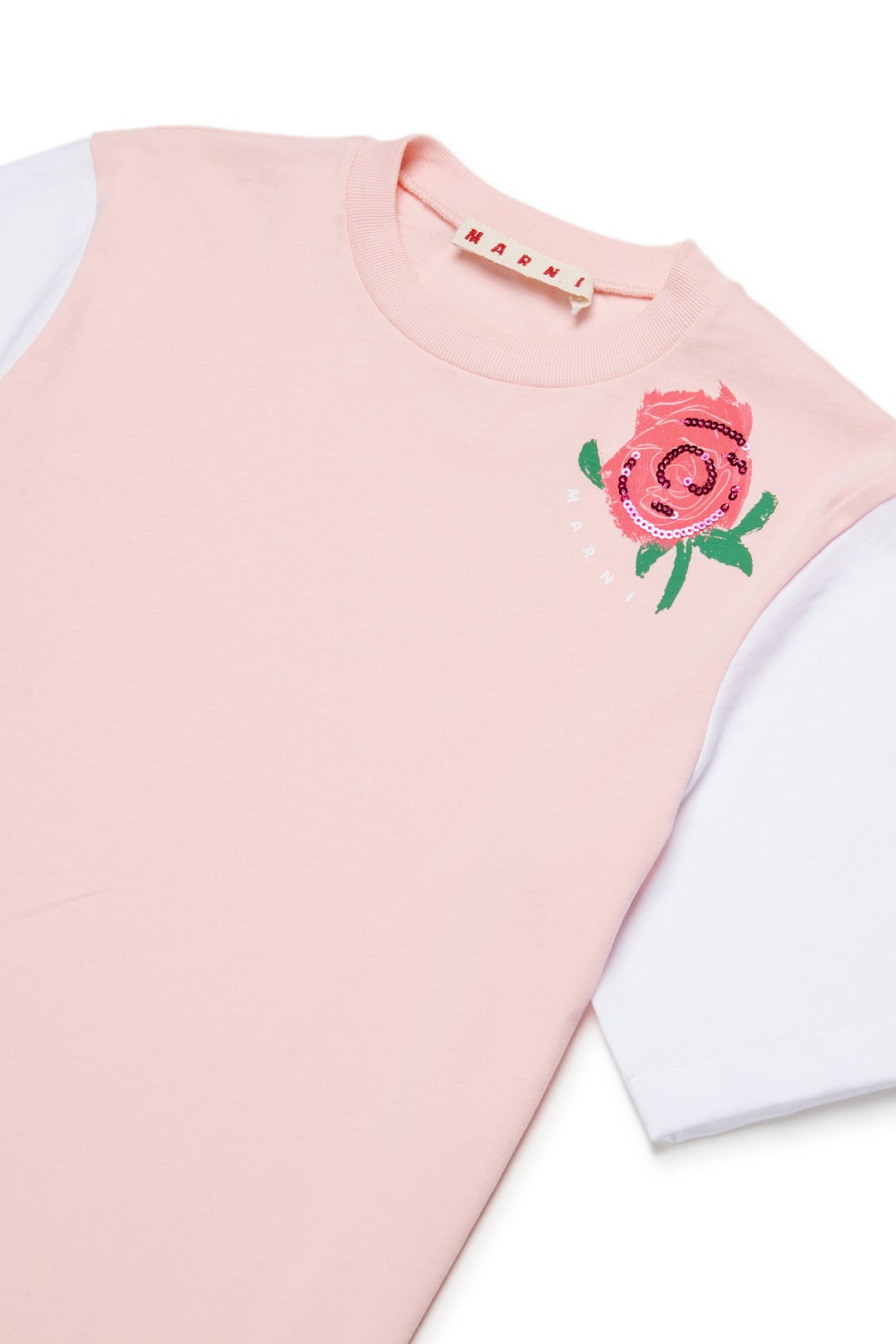 Camiseta con estampado y lentejuelas