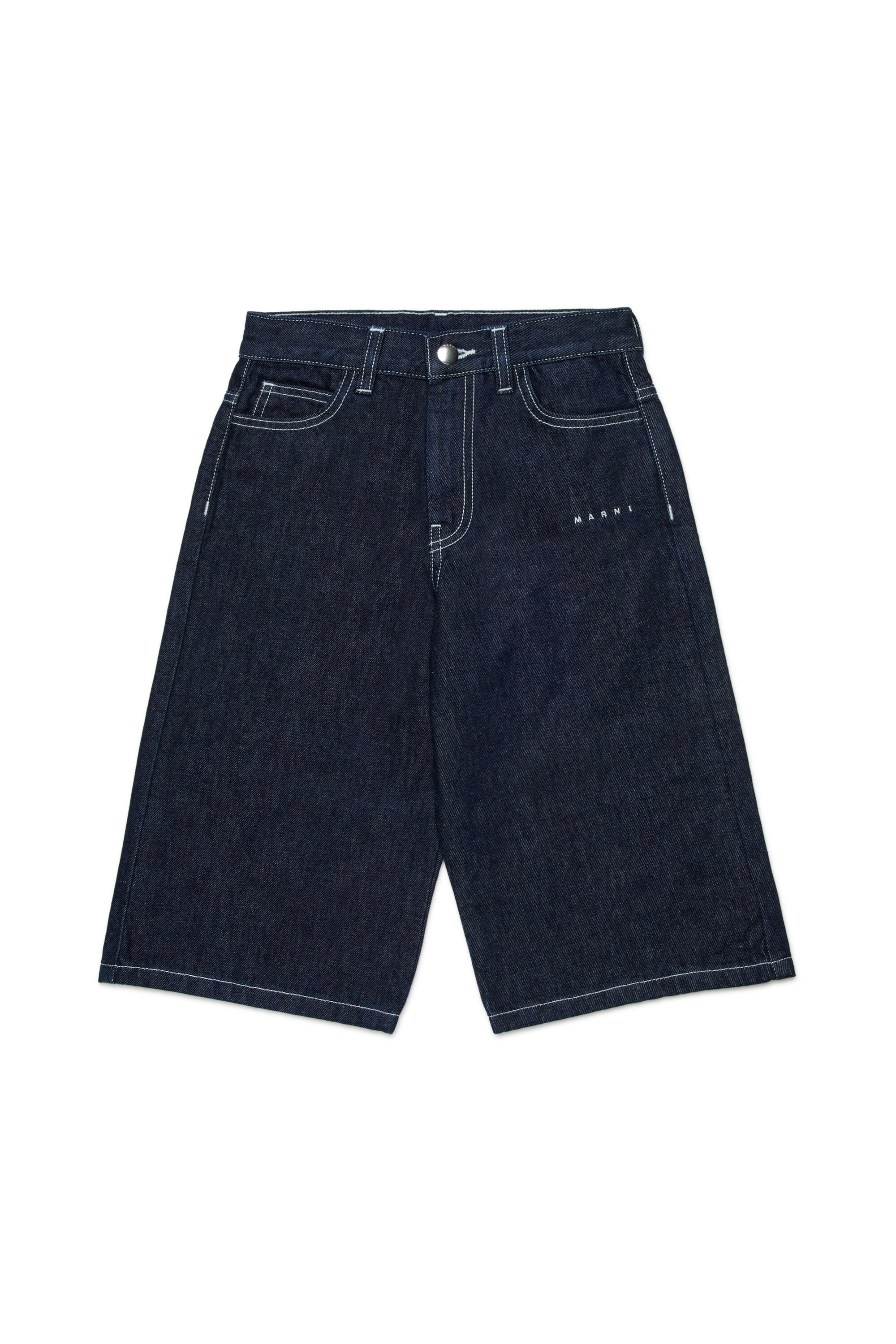 Shorts denim blu scuro