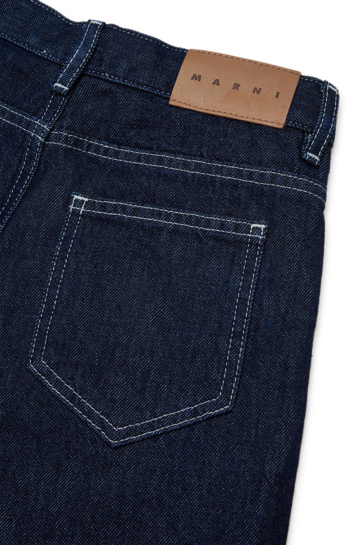 Denim-Bermudas mit aufgedrucktem Logo