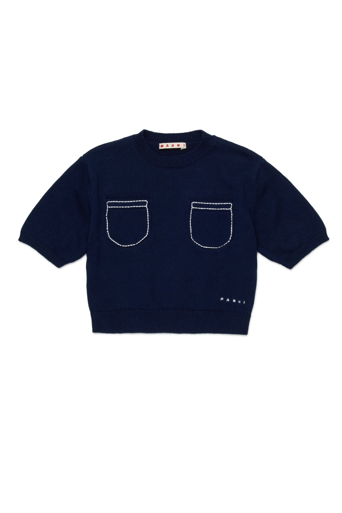 Pull ras du cou avec poches et logo