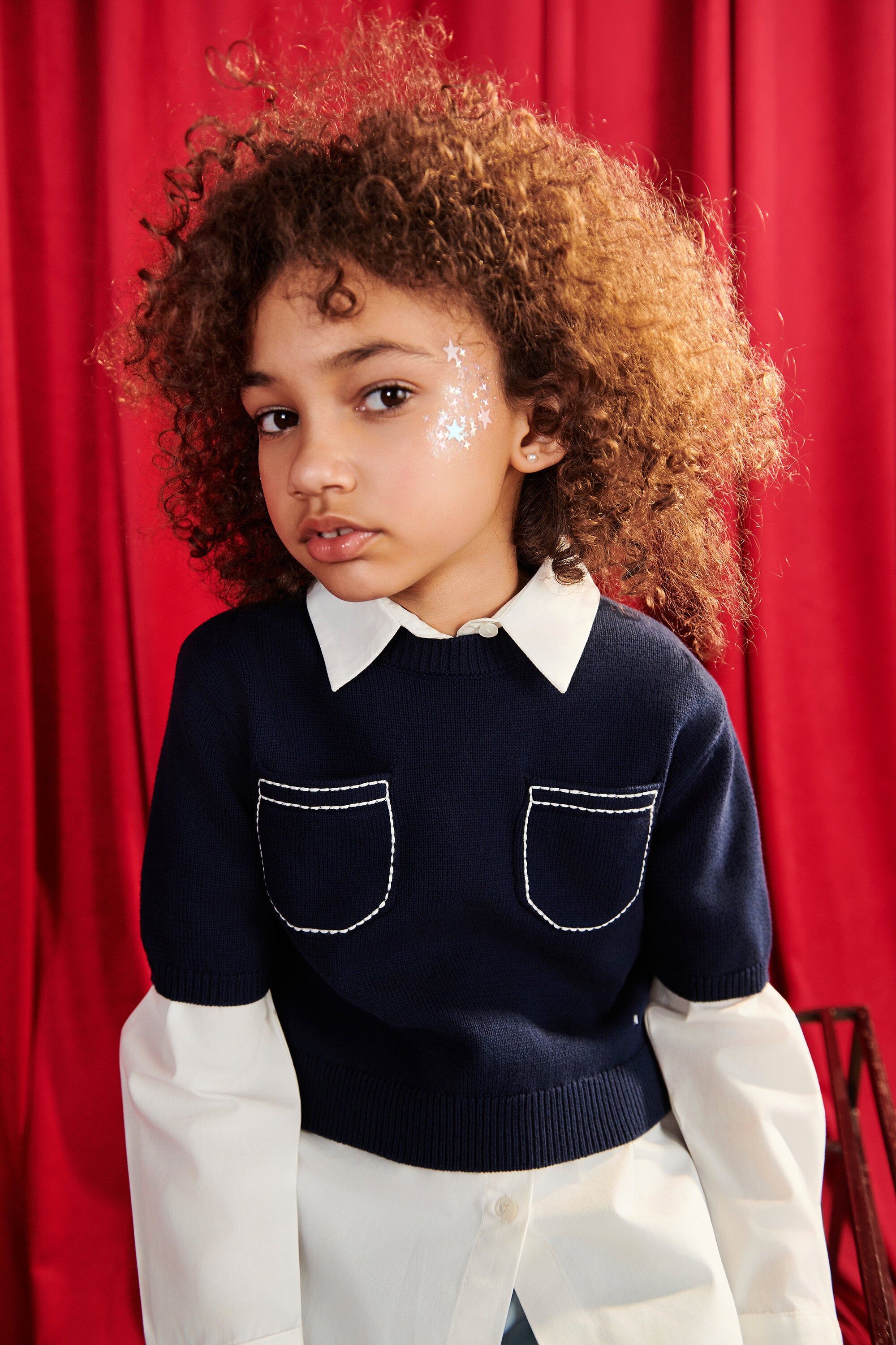 Jersey de cuello redondo con bolsillos y logo