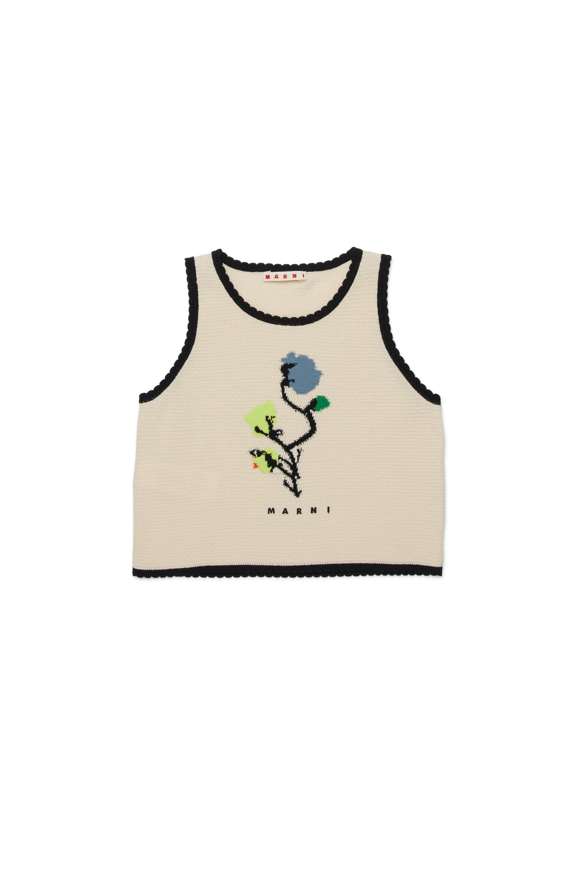 Top en maille à motif floral