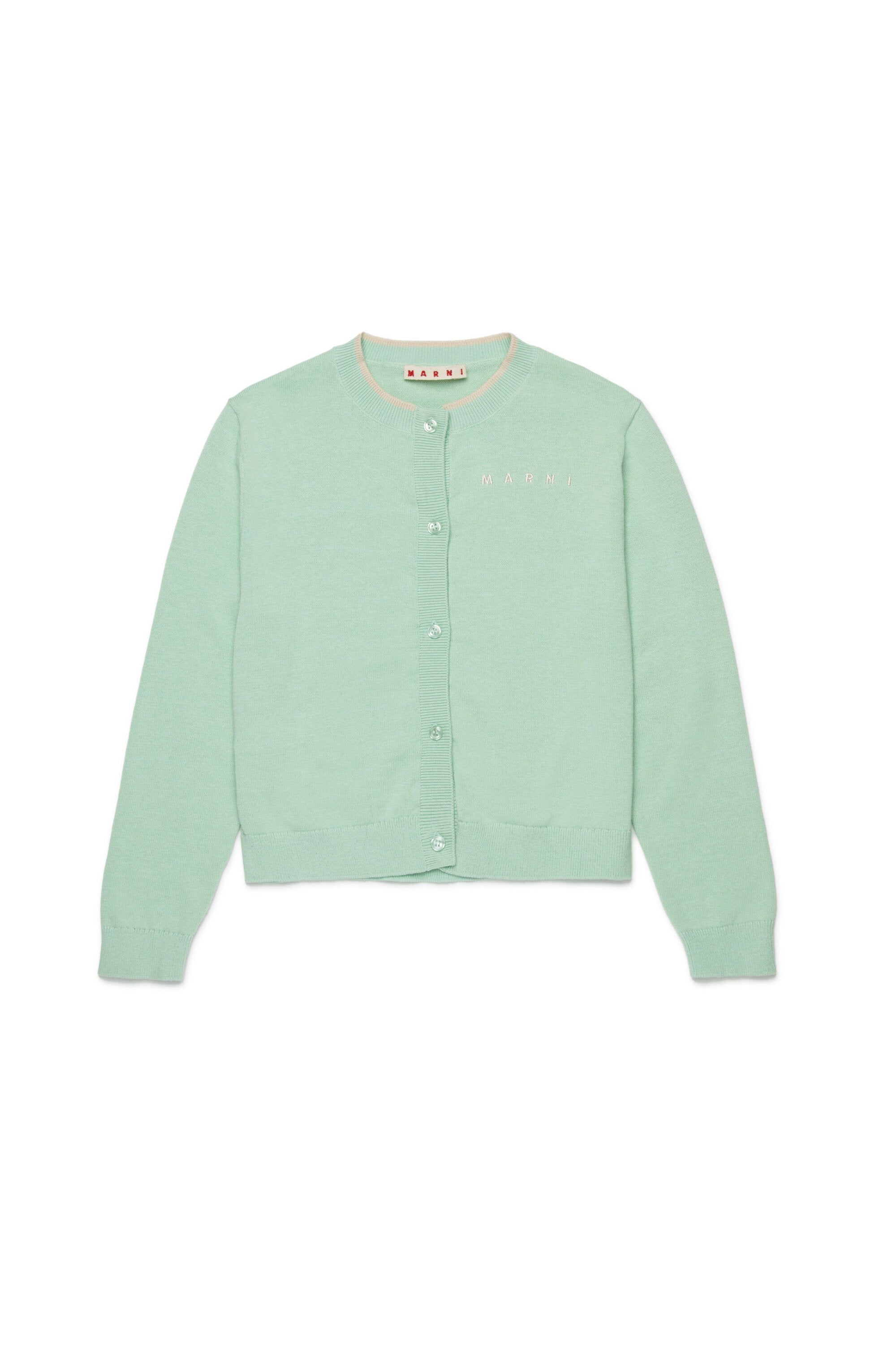 Cardigan girocollo con logo