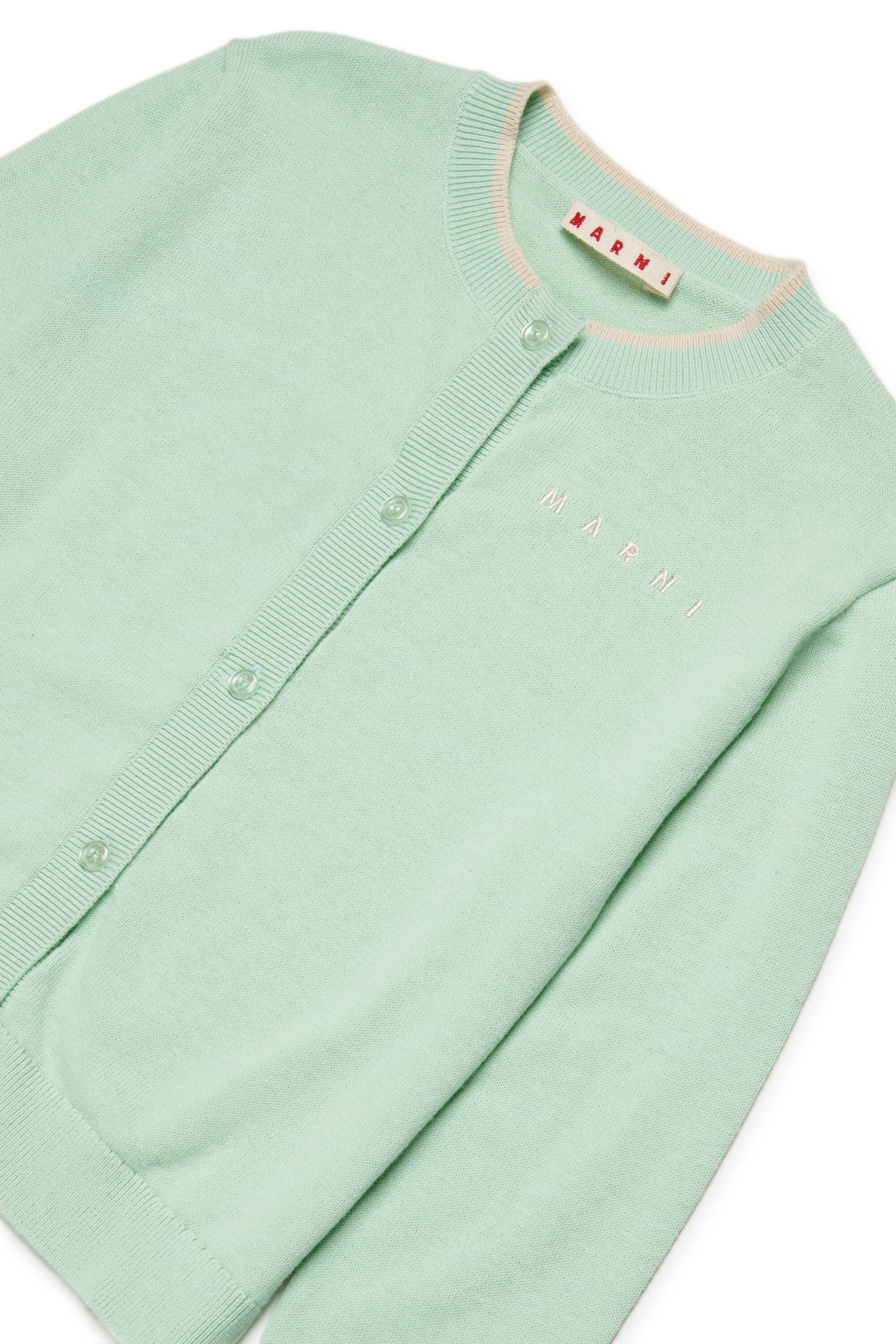 Cardigan girocollo con logo