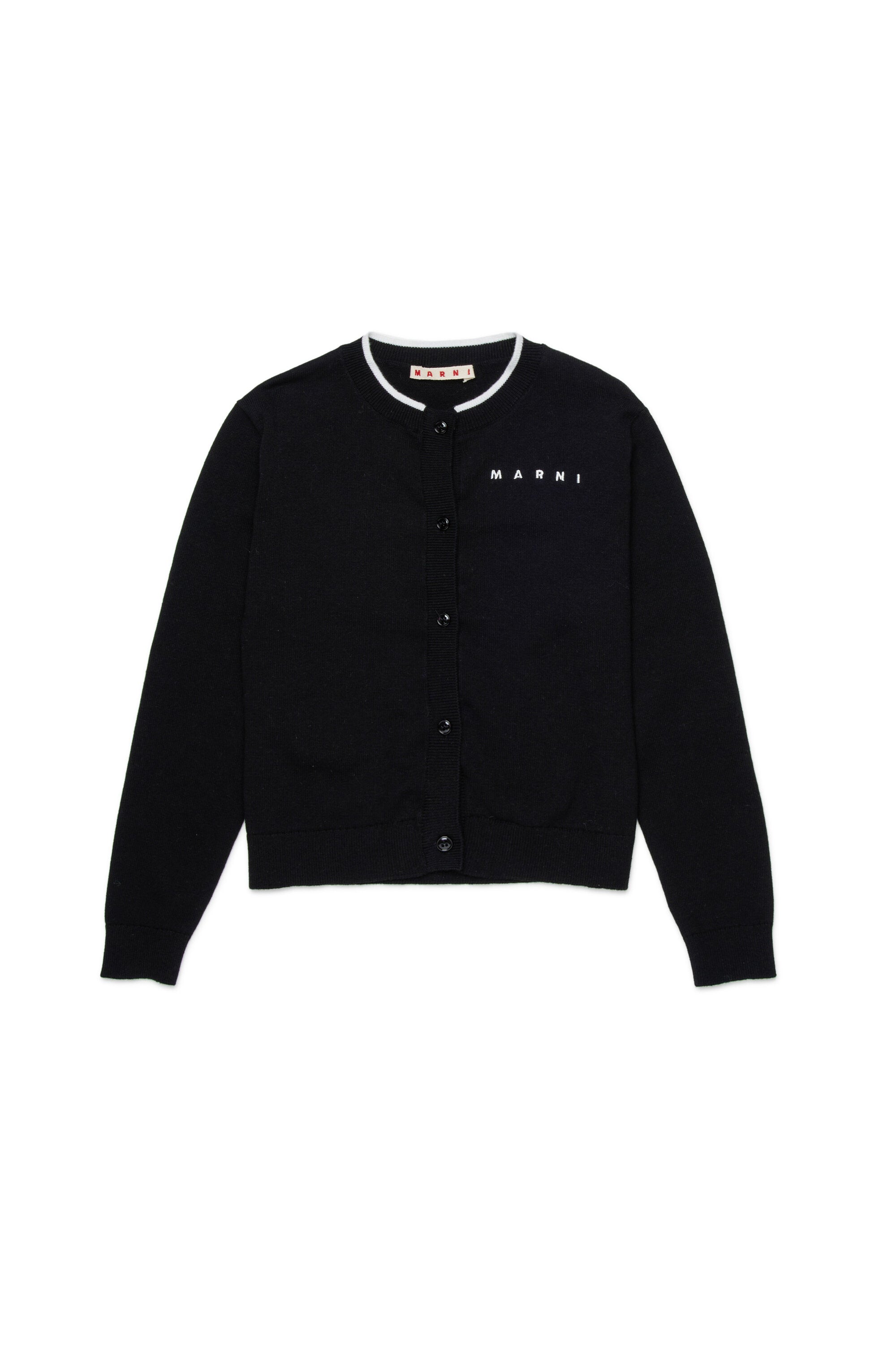 Cardigan girocollo con logo