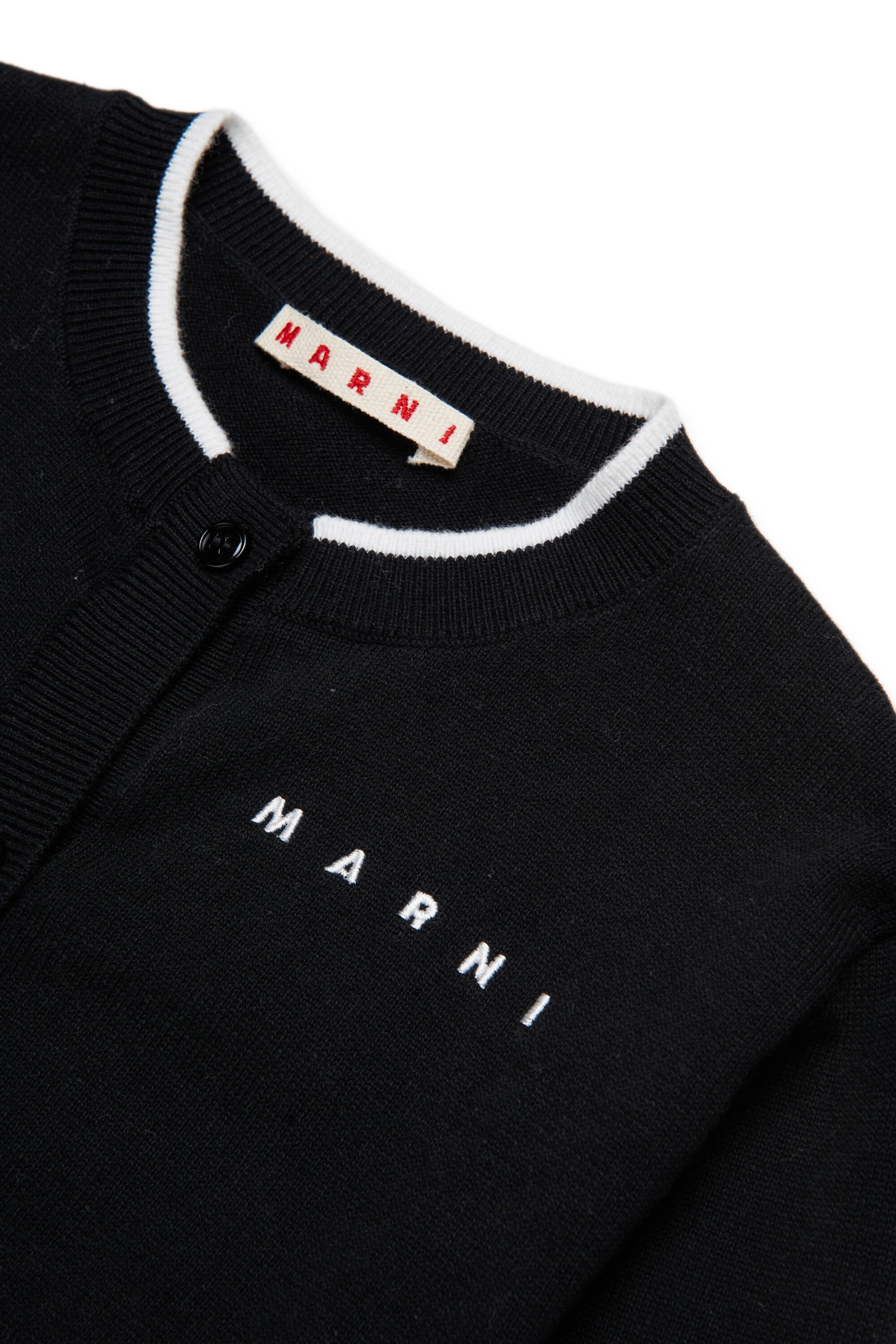 Cardigan girocollo con logo