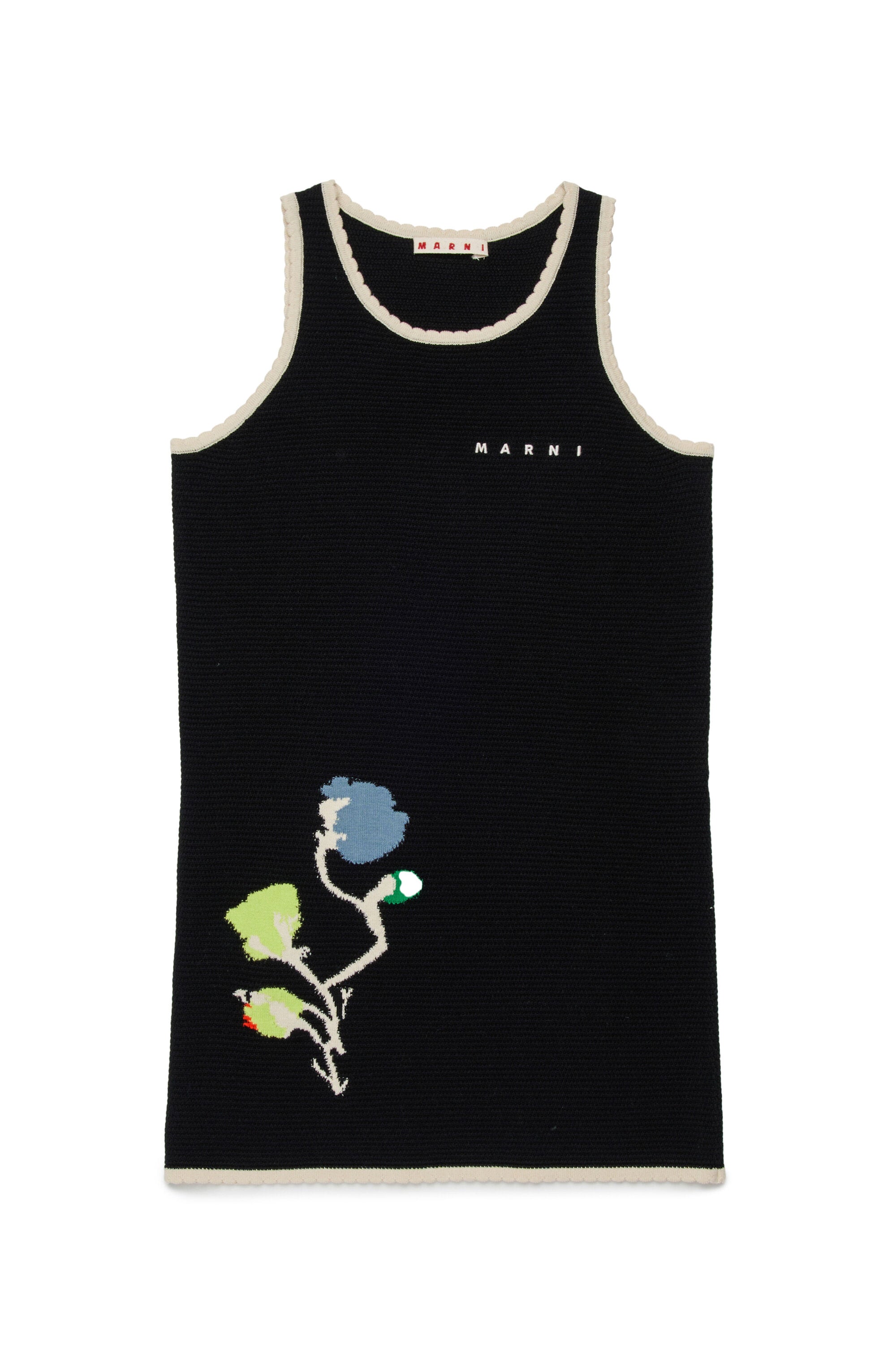 Abito senza maniche con fantasia geometrica